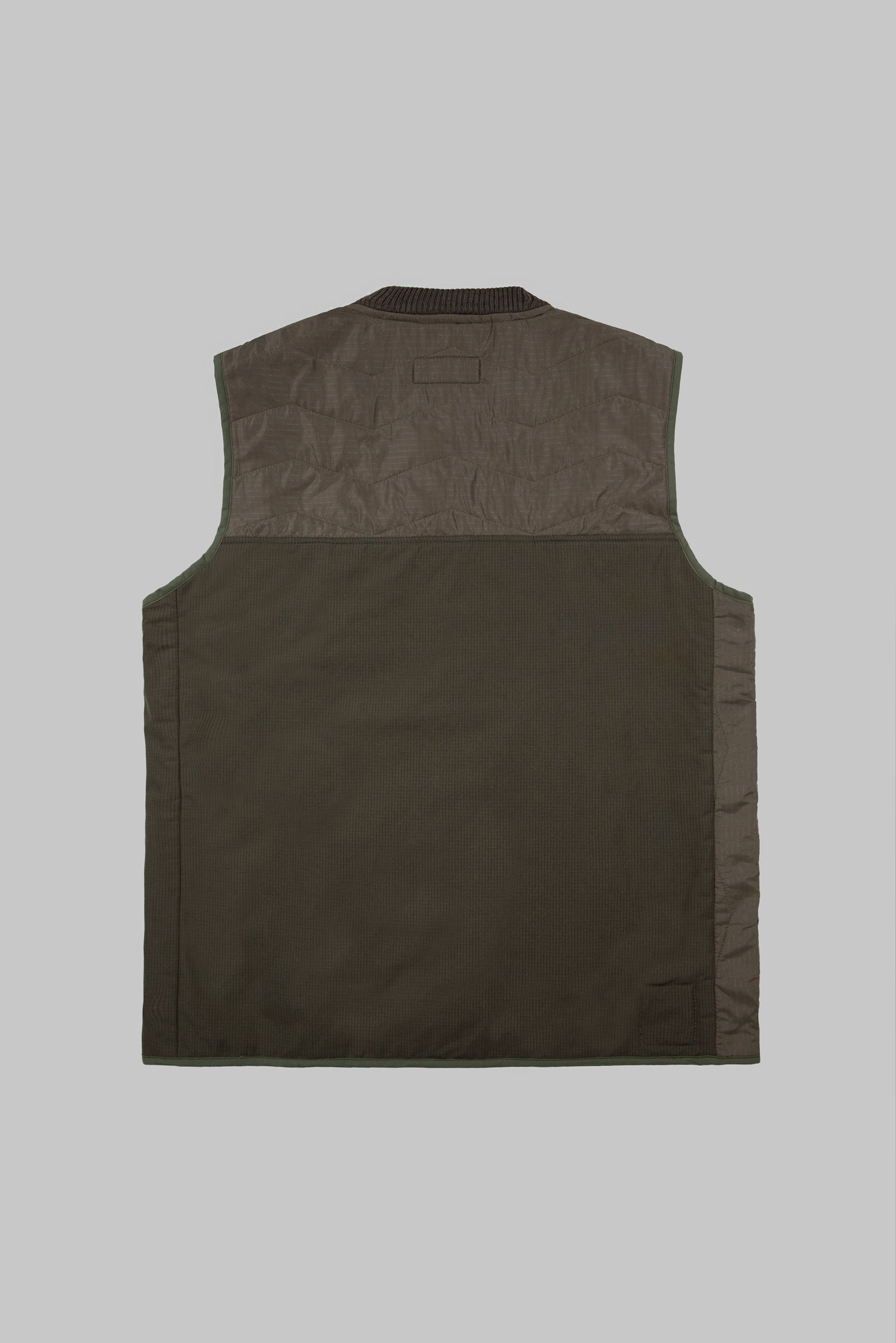 Rip-Stop Tank Panel Full Zip Vest Khaki