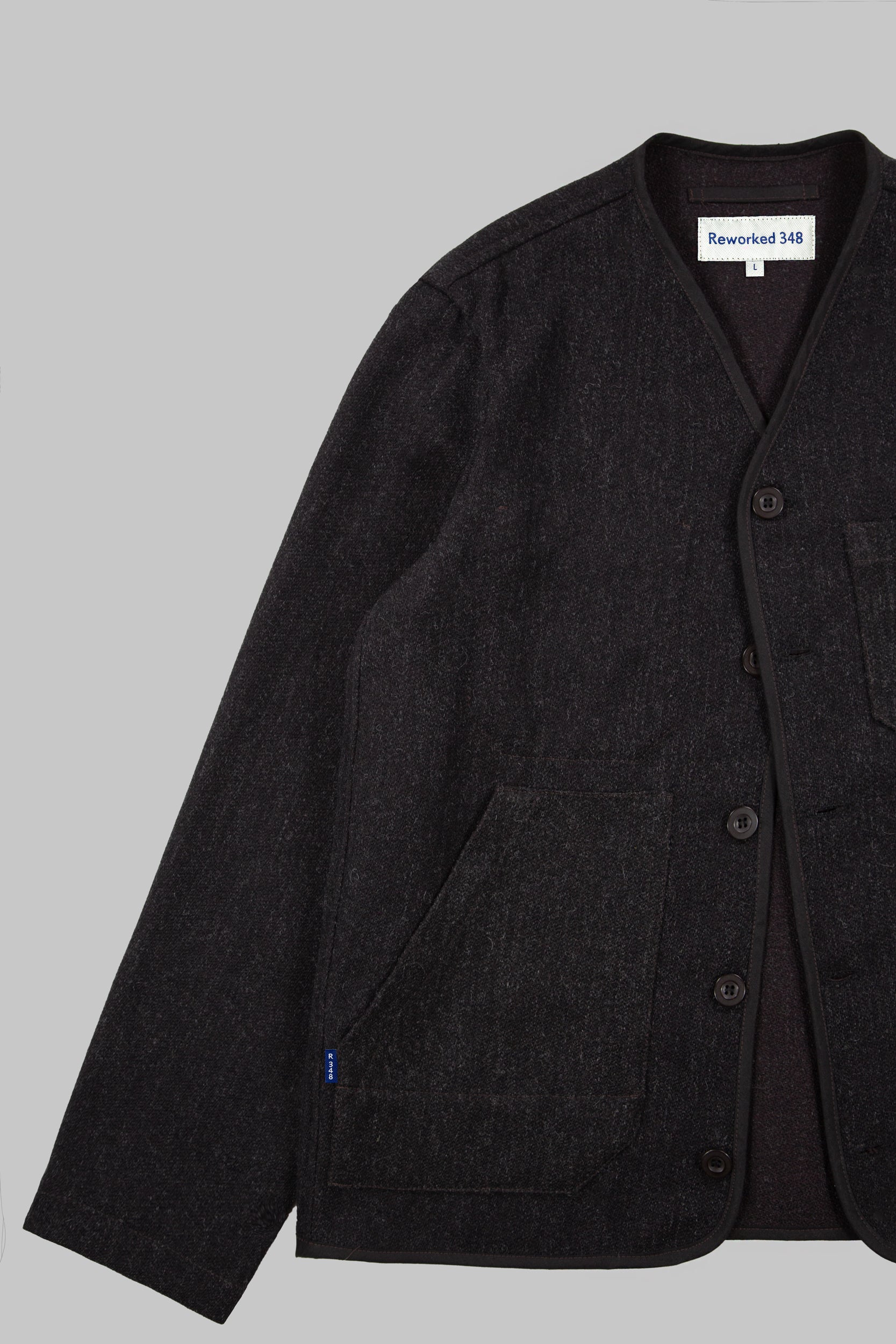 CRD Wool Button Jacket Charcoal