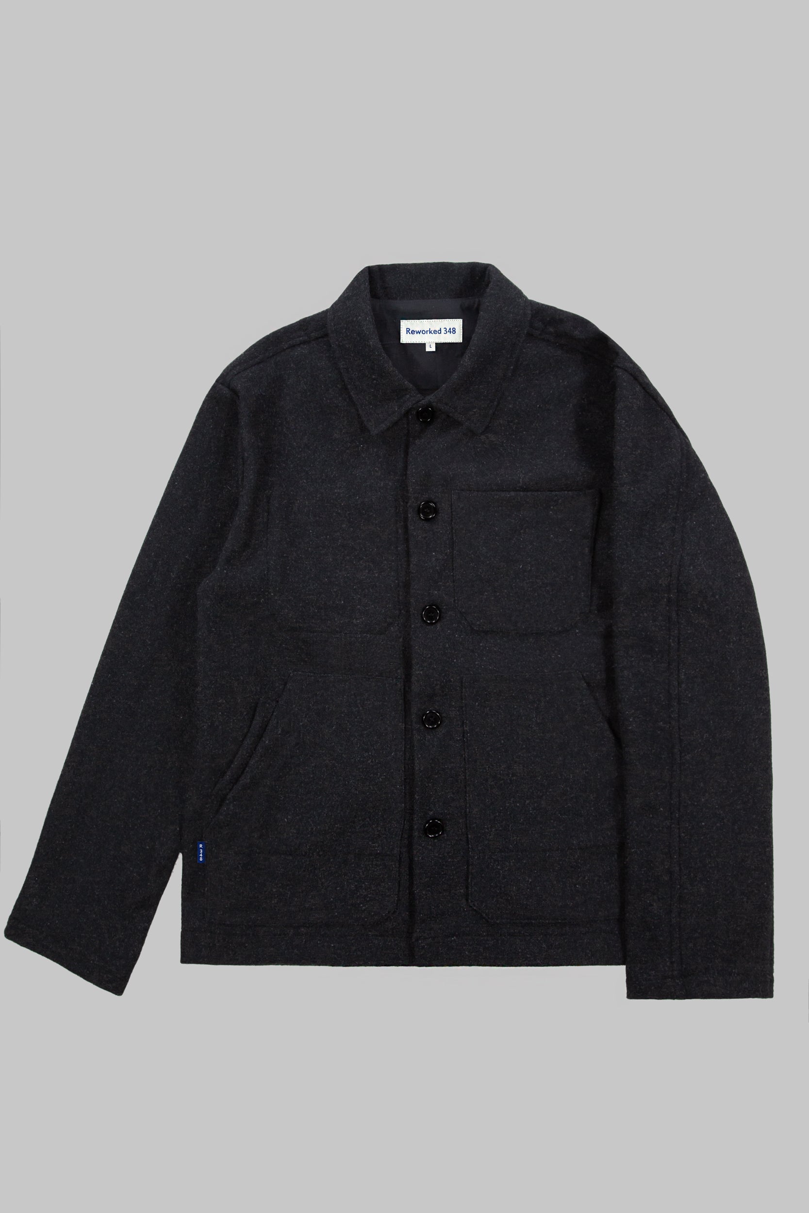 Works Wool Button Jacket Charcoal