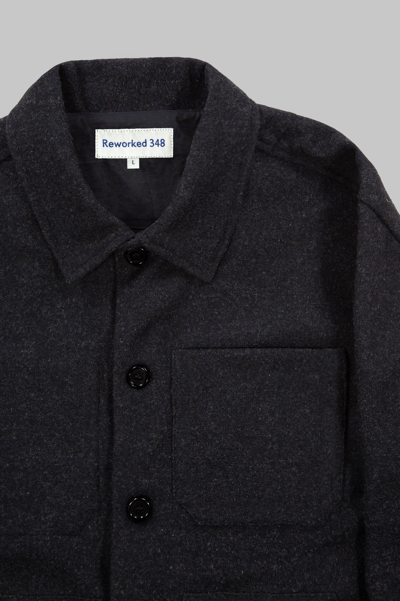 Works Wool Button Jacket Charcoal