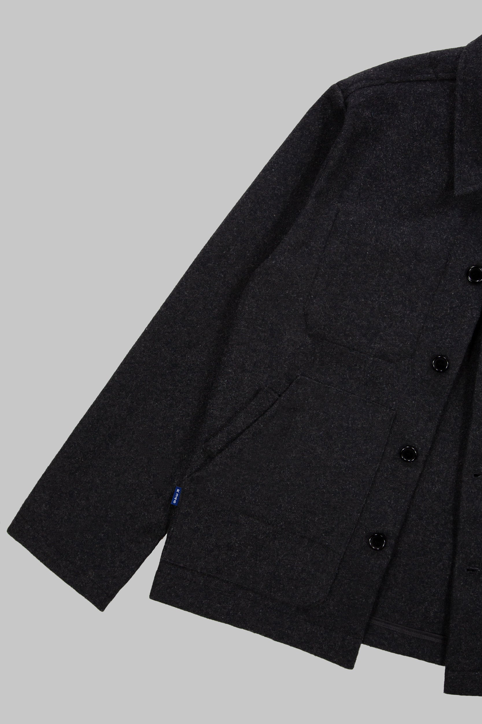 Works Wool Button Jacket Charcoal
