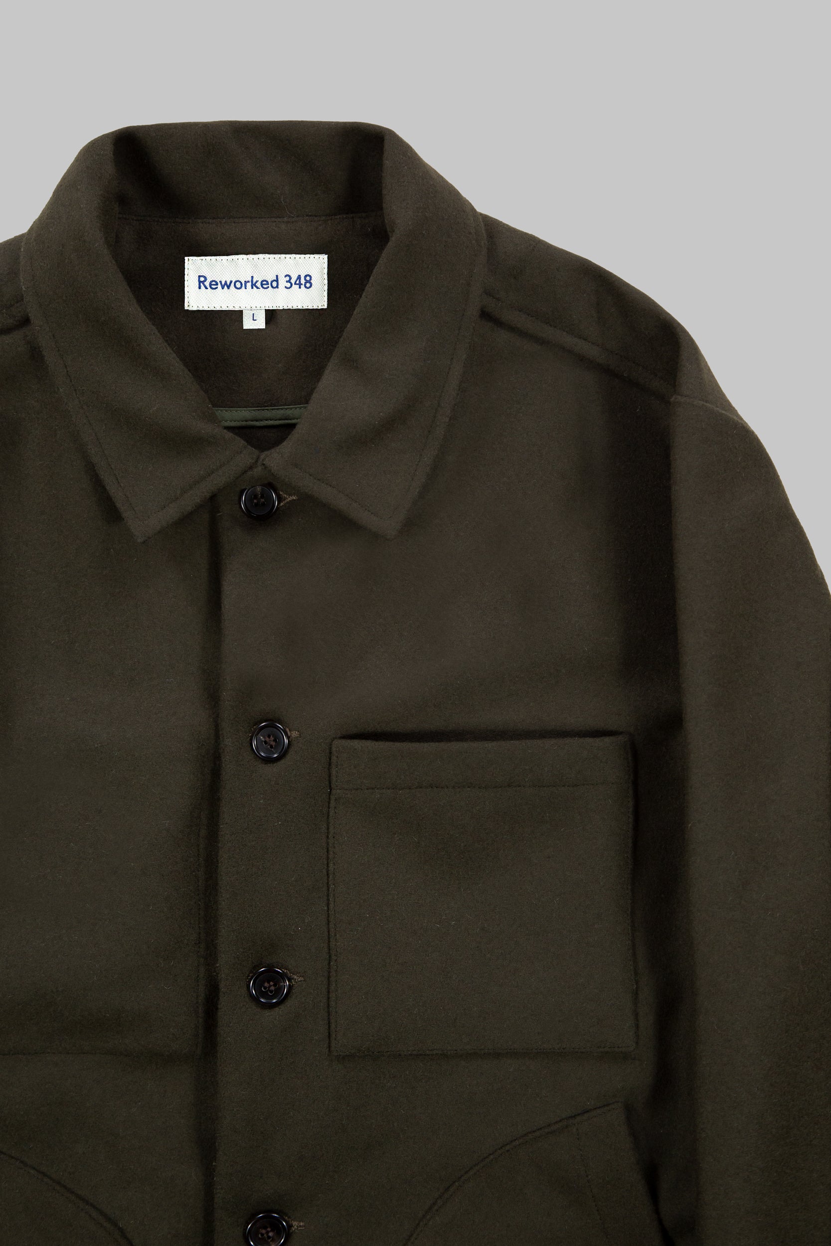 Works Wool Button Jacket Khaki