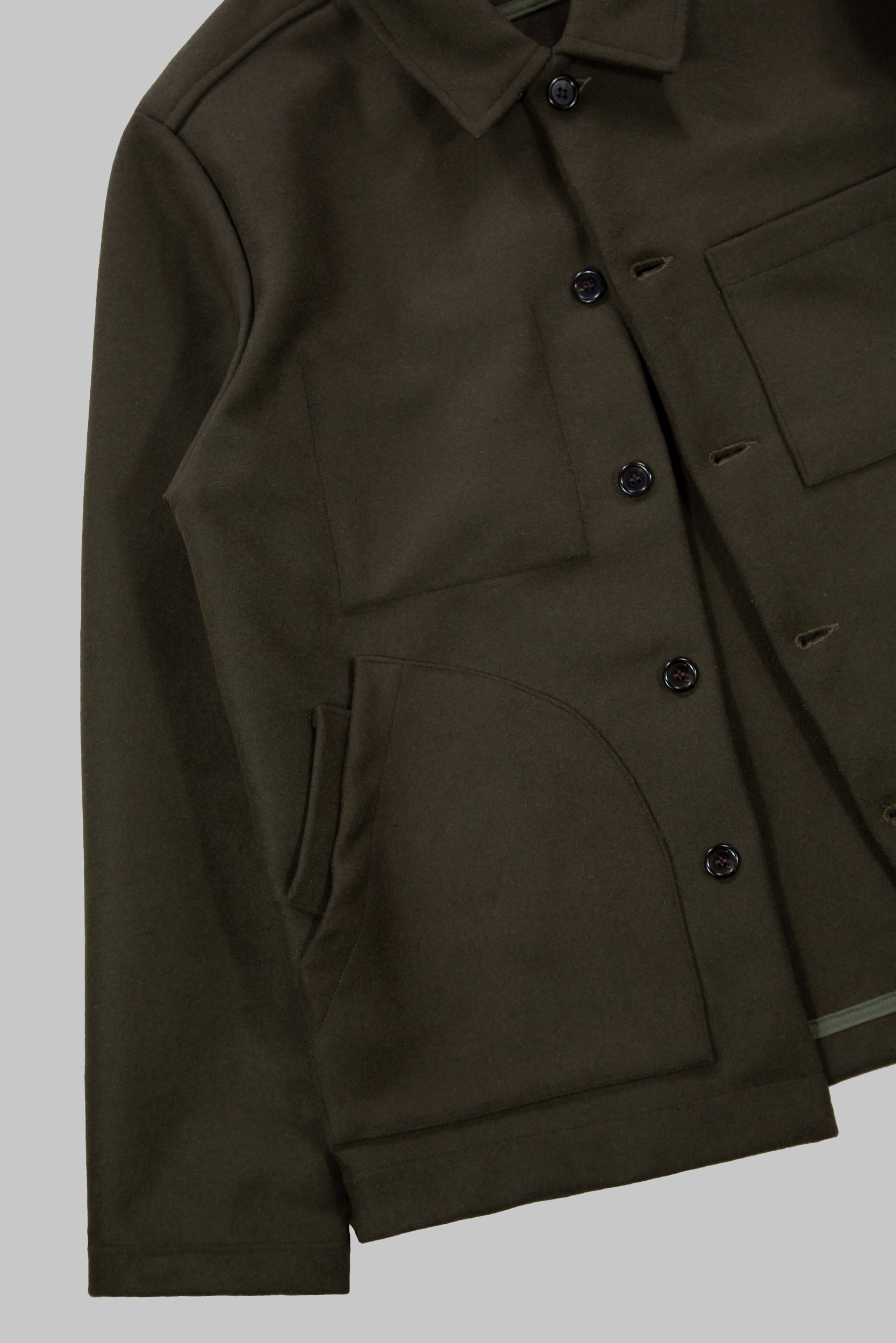 Works Wool Button Jacket Khaki