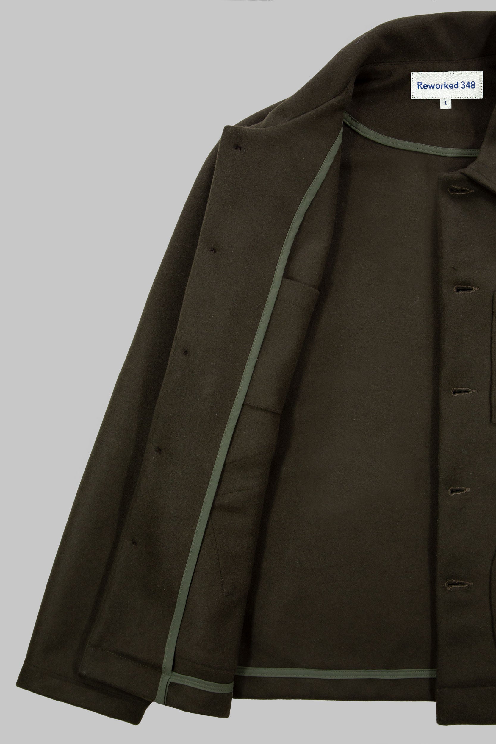 Works Wool Button Jacket Khaki