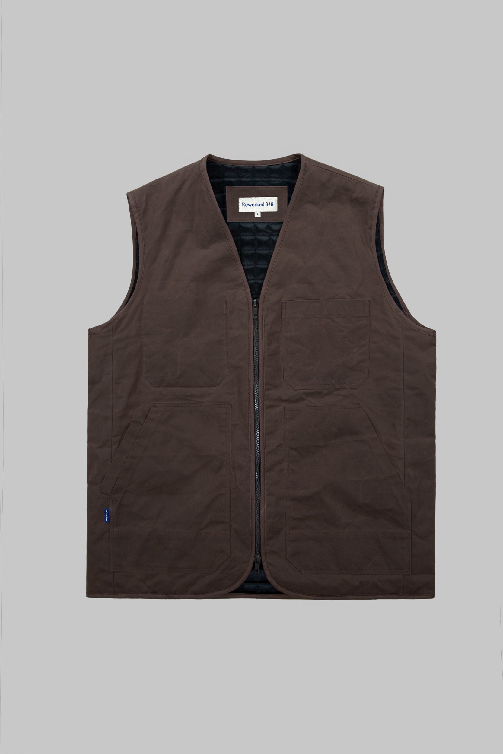 Kedleston Dry Wax Quilted V Vest Mocha