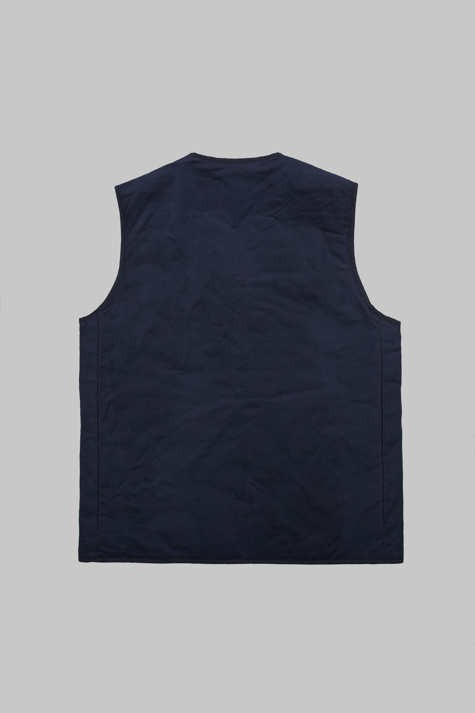 Kedleston Dry Wax Quilted V Vest Navy Blue