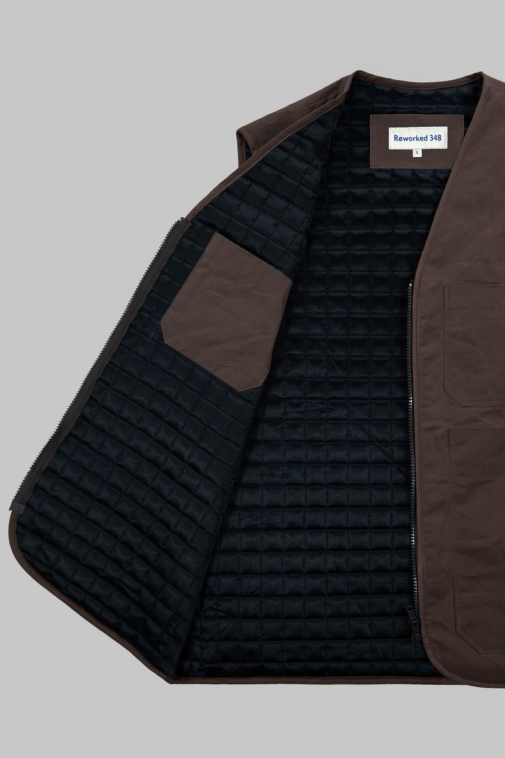 Kedleston Dry Wax Quilted V Vest Mocha