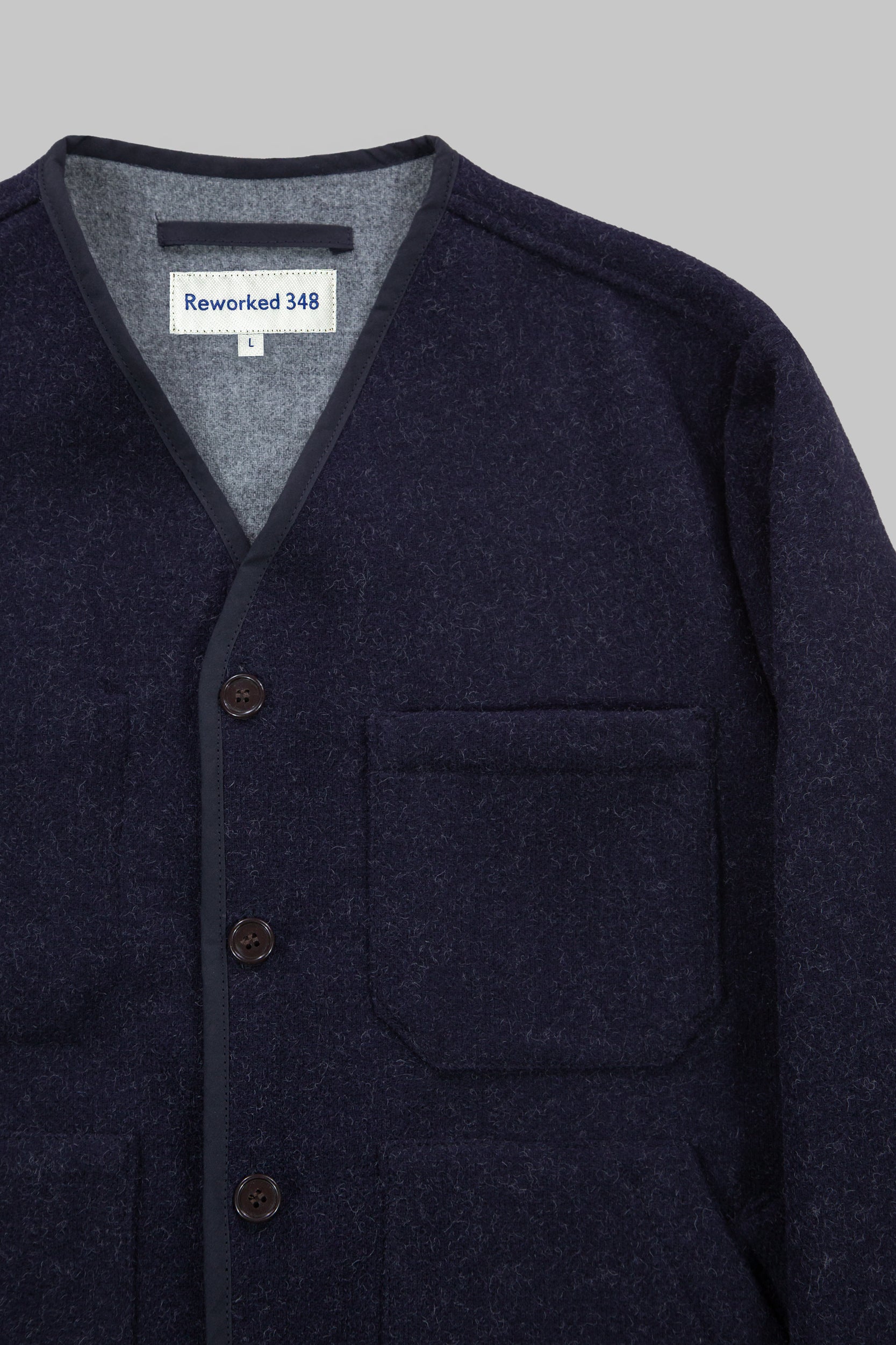 CRD Wool Button Jacket Dark Indigo