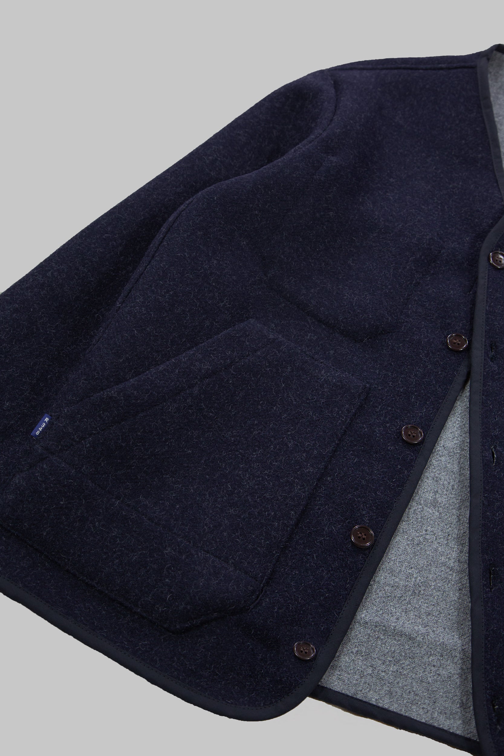 CRD Wool Button Jacket Dark Indigo