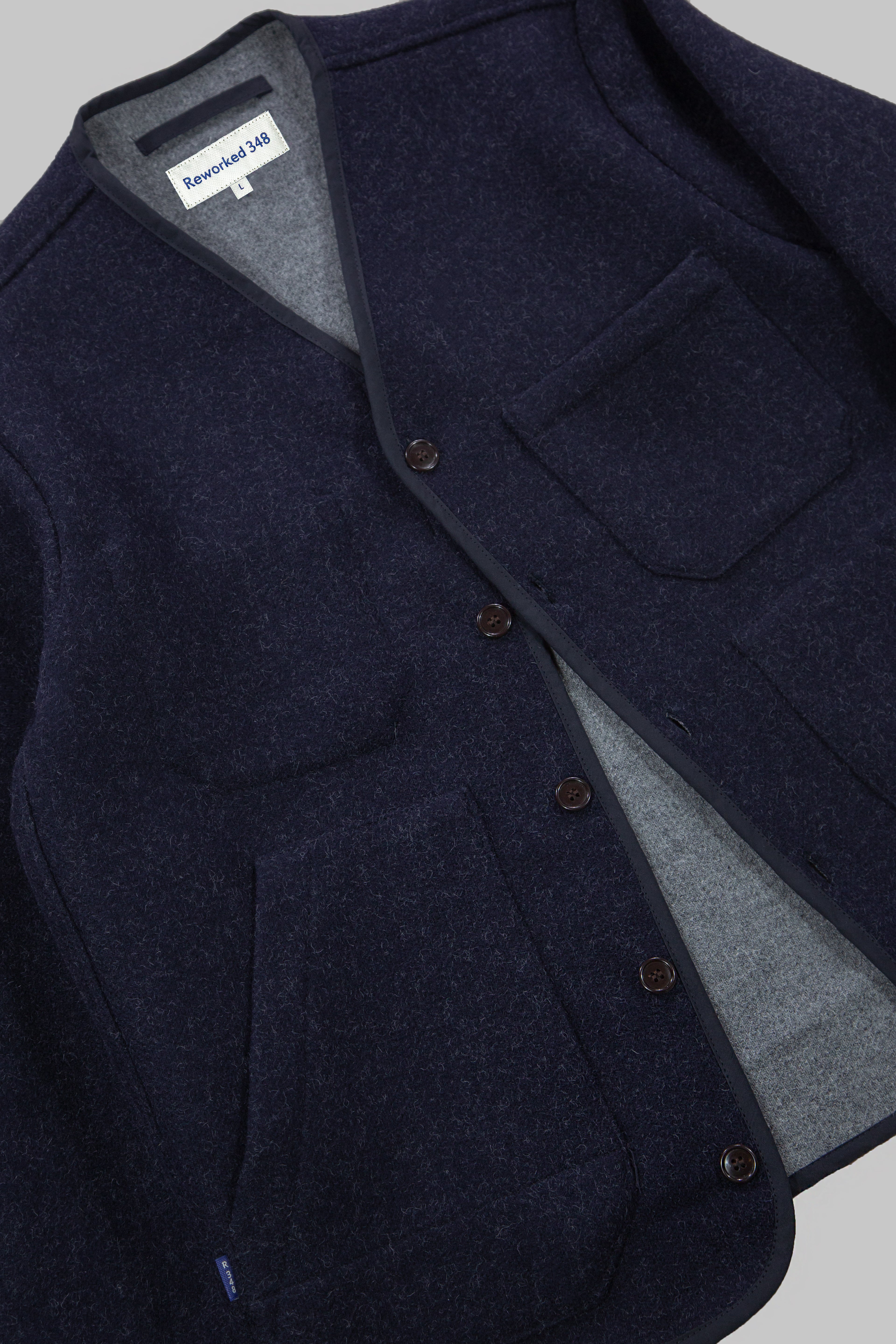 CRD Wool Button Jacket Dark Indigo