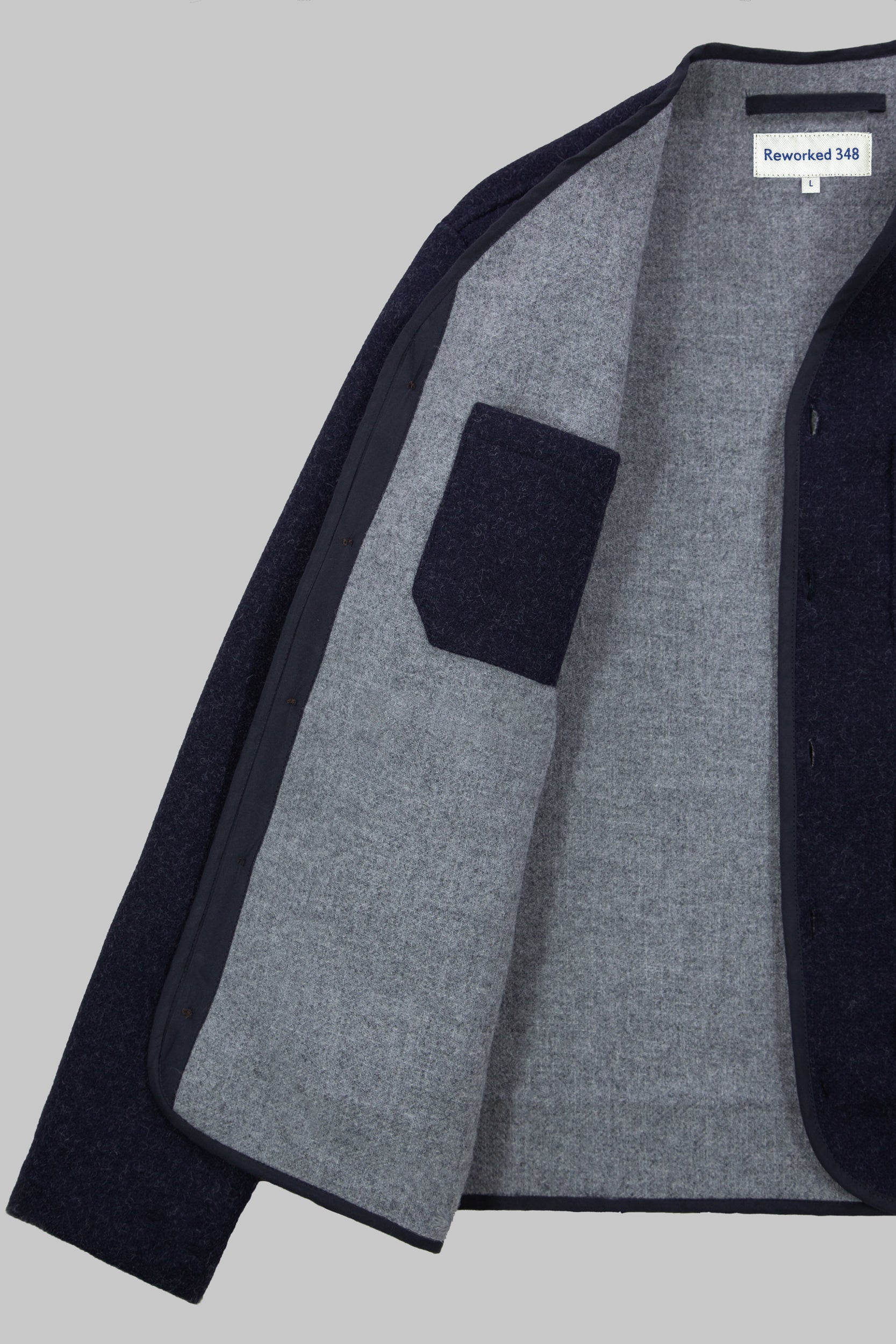 CRD Wool Button Jacket Dark Indigo