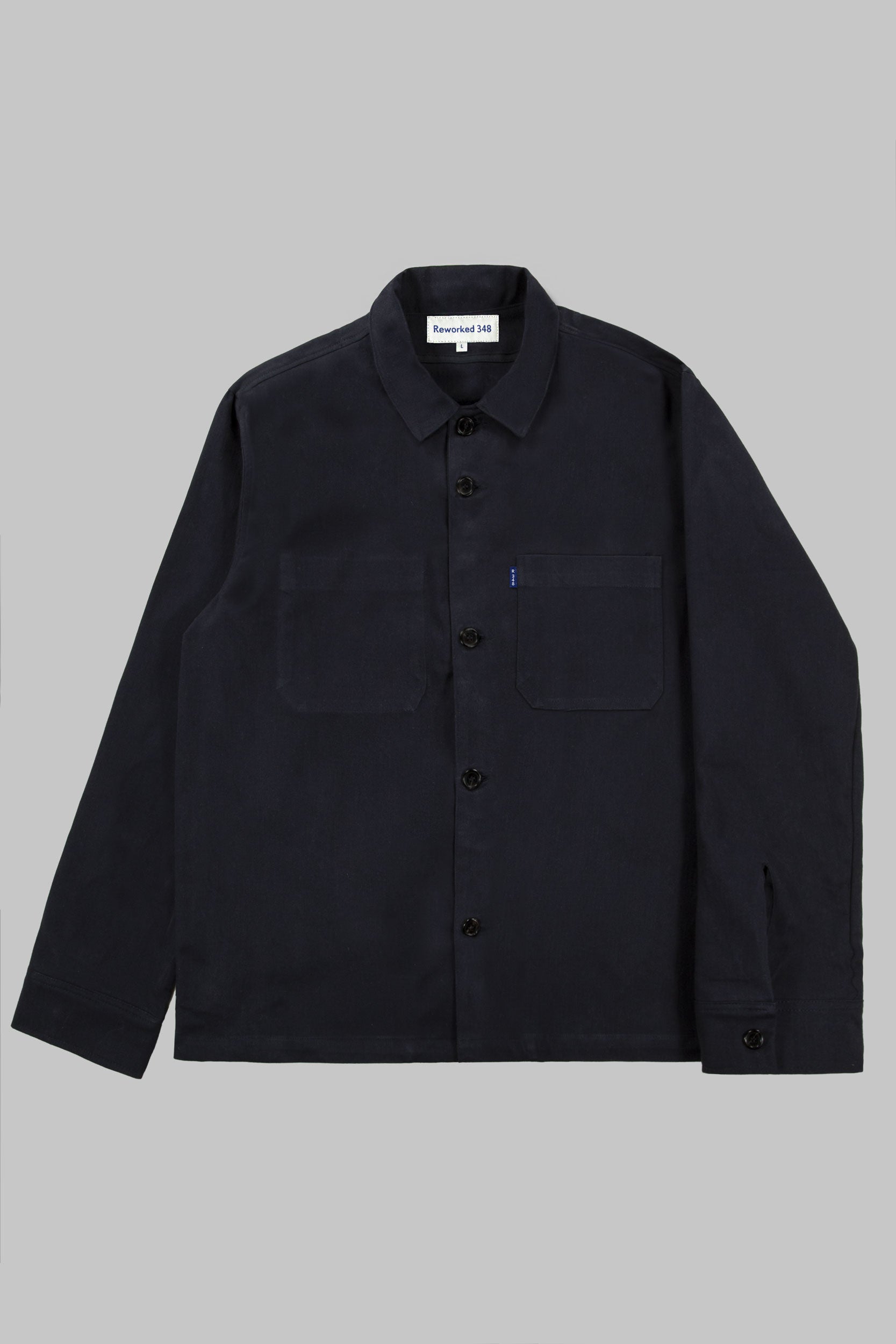 Mills Herringbone Overshirt Darkest Navy