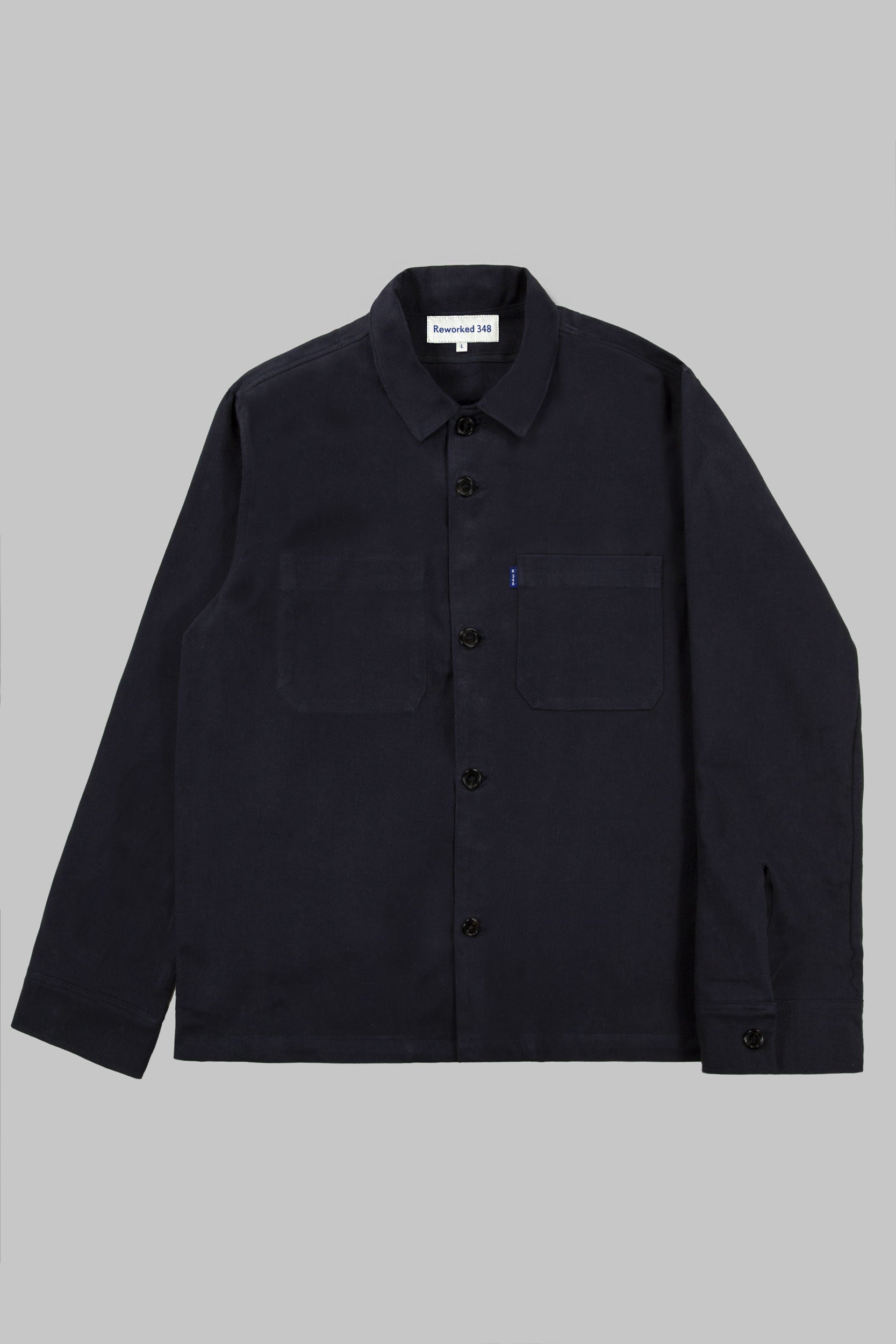 Mills Herringbone Overshirt Darkest Navy