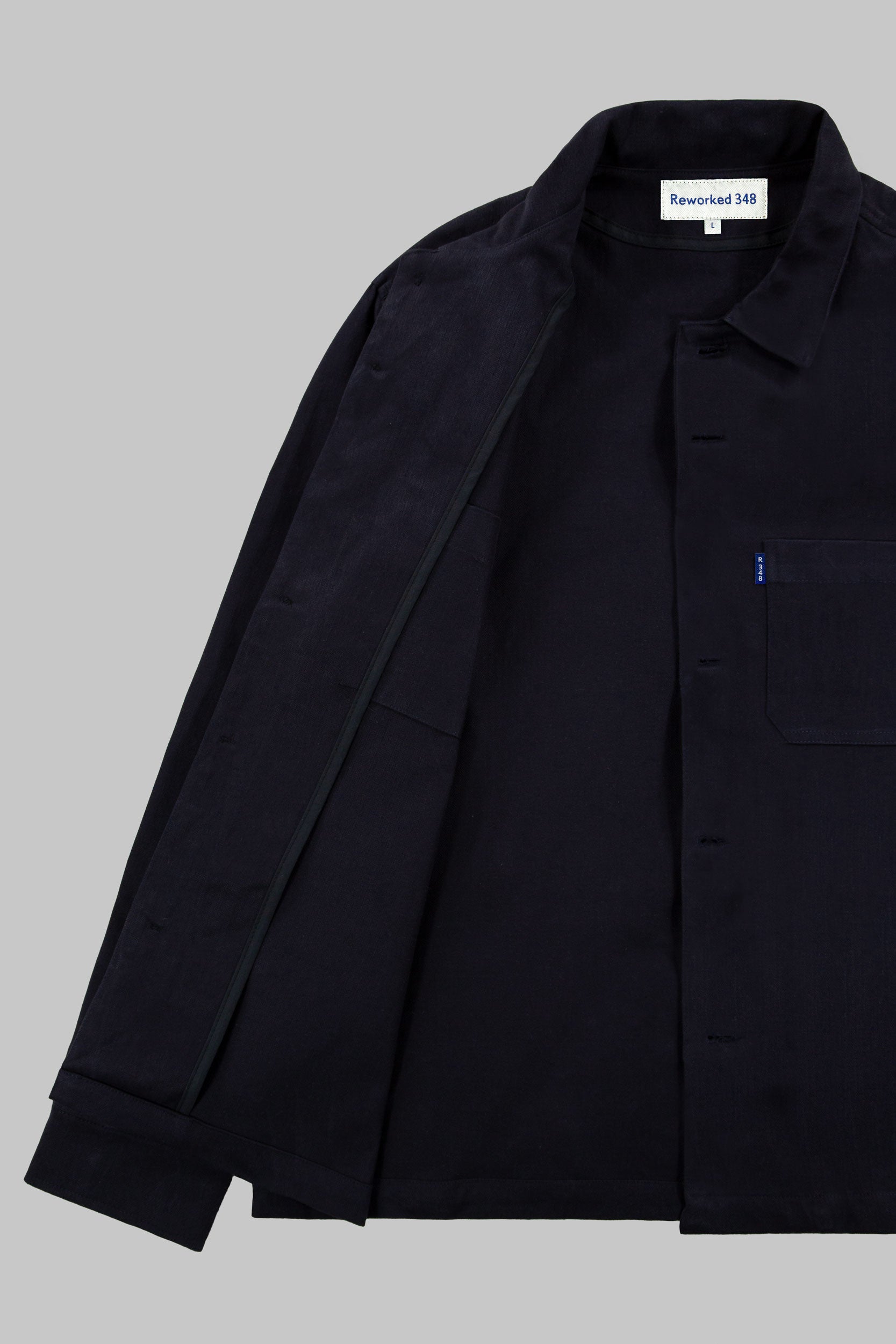 Mills Herringbone Overshirt Darkest Navy