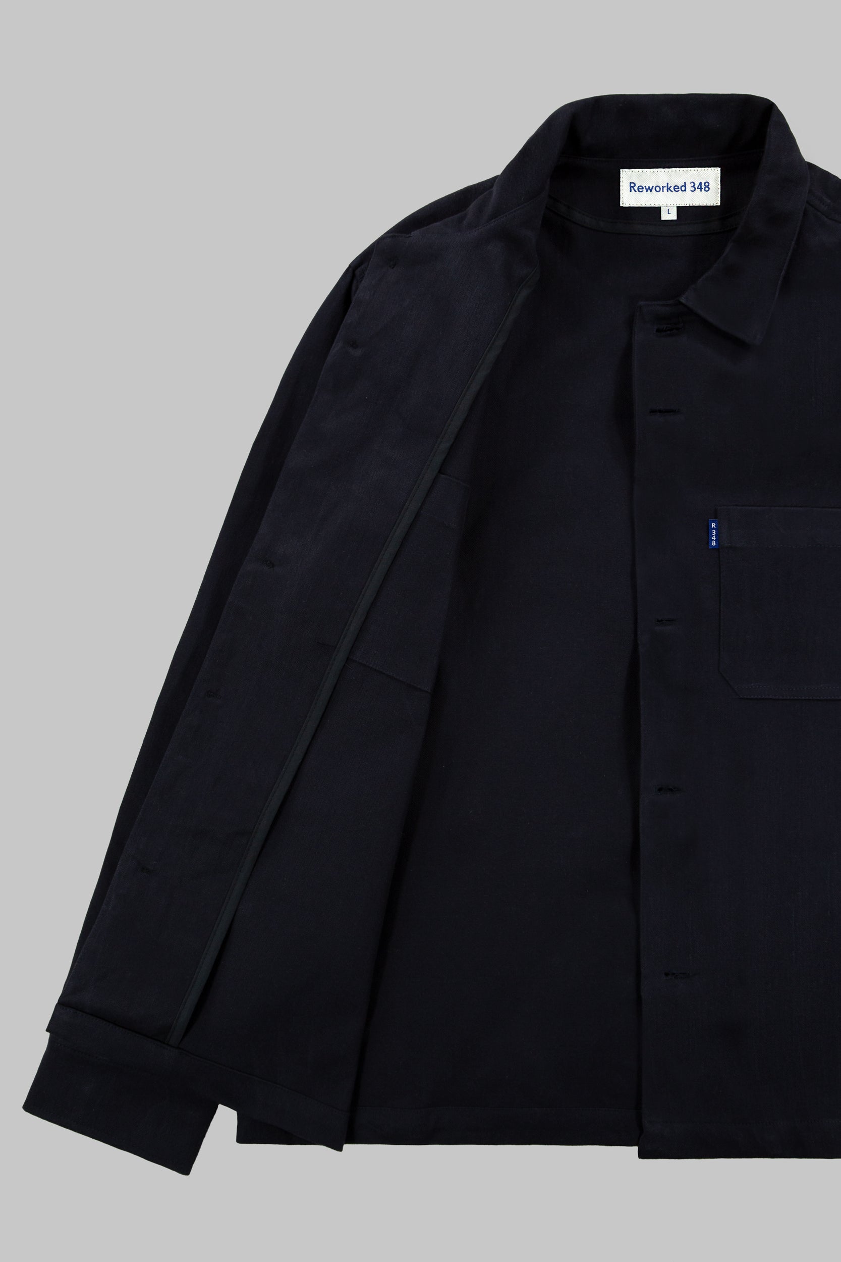 Mills Herringbone Overshirt Darkest Navy
