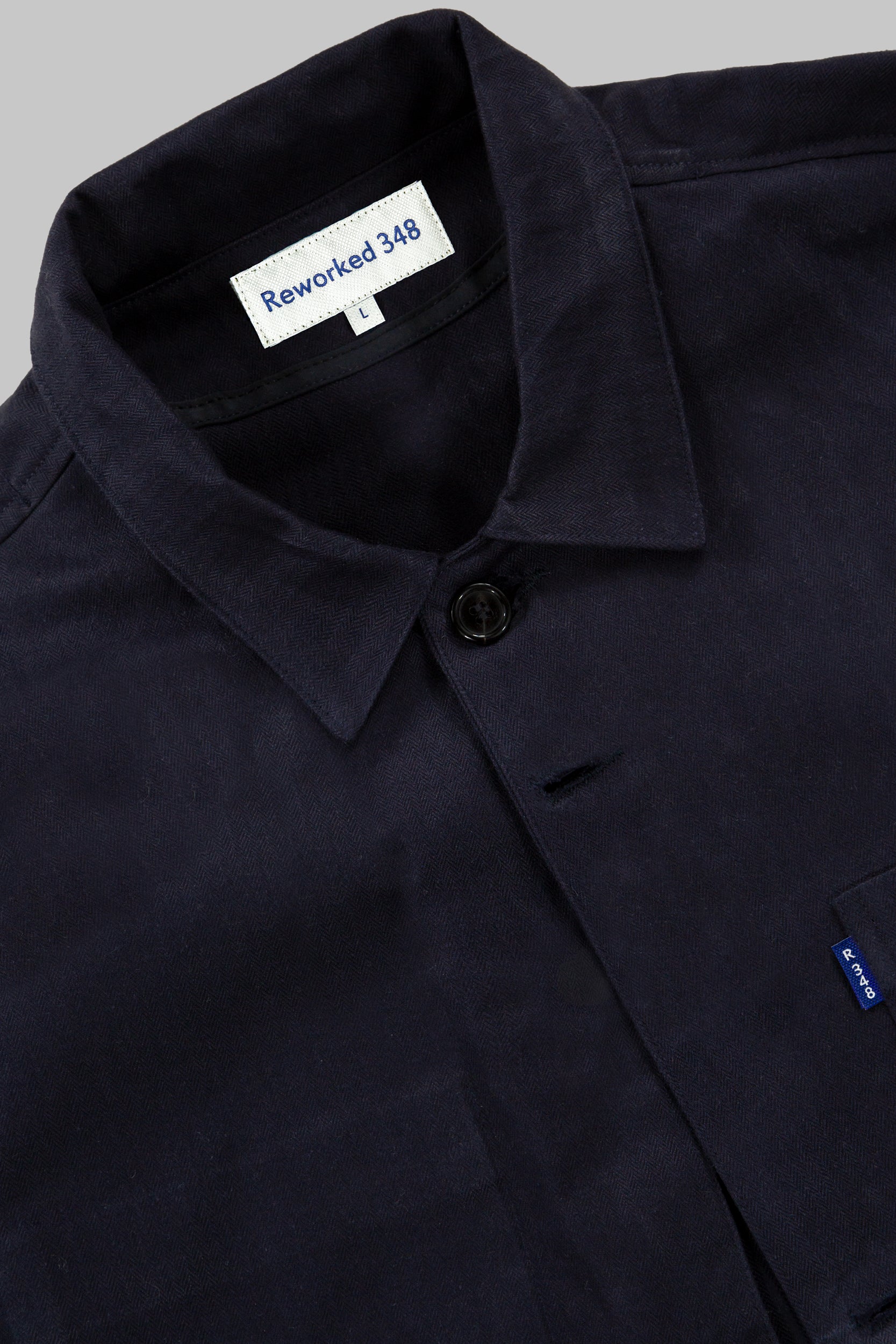 Mills Herringbone Overshirt Darkest Navy