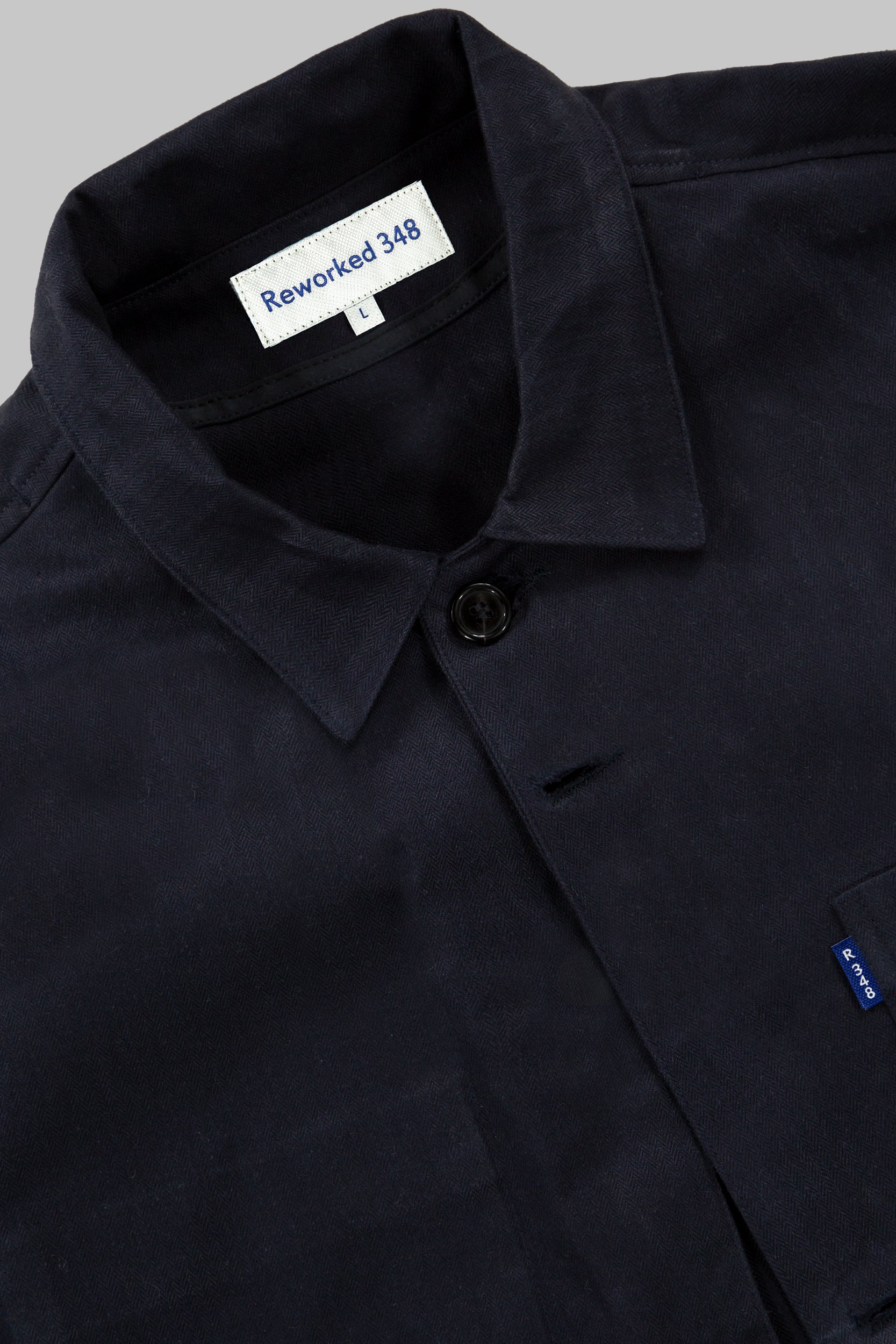 Mills Herringbone Overshirt Darkest Navy