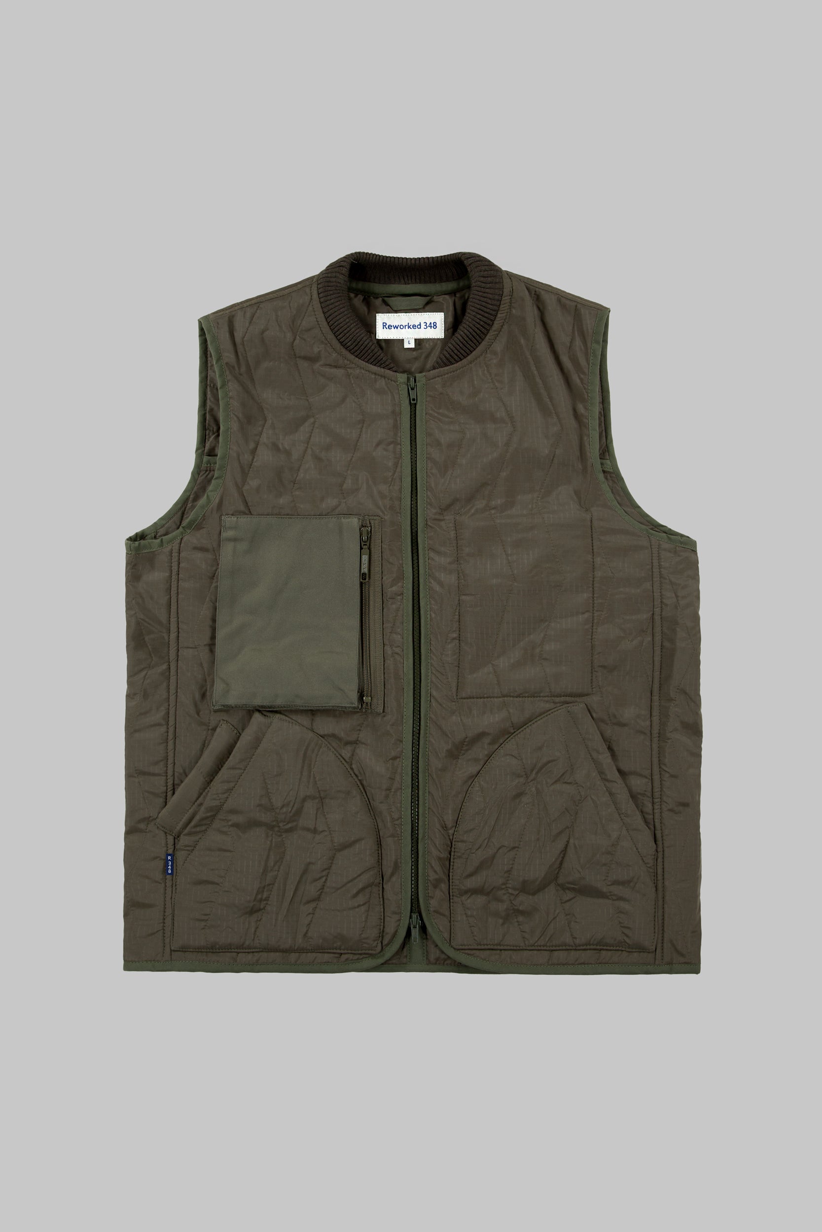 Tanker Panel High Neck Vest Khaki