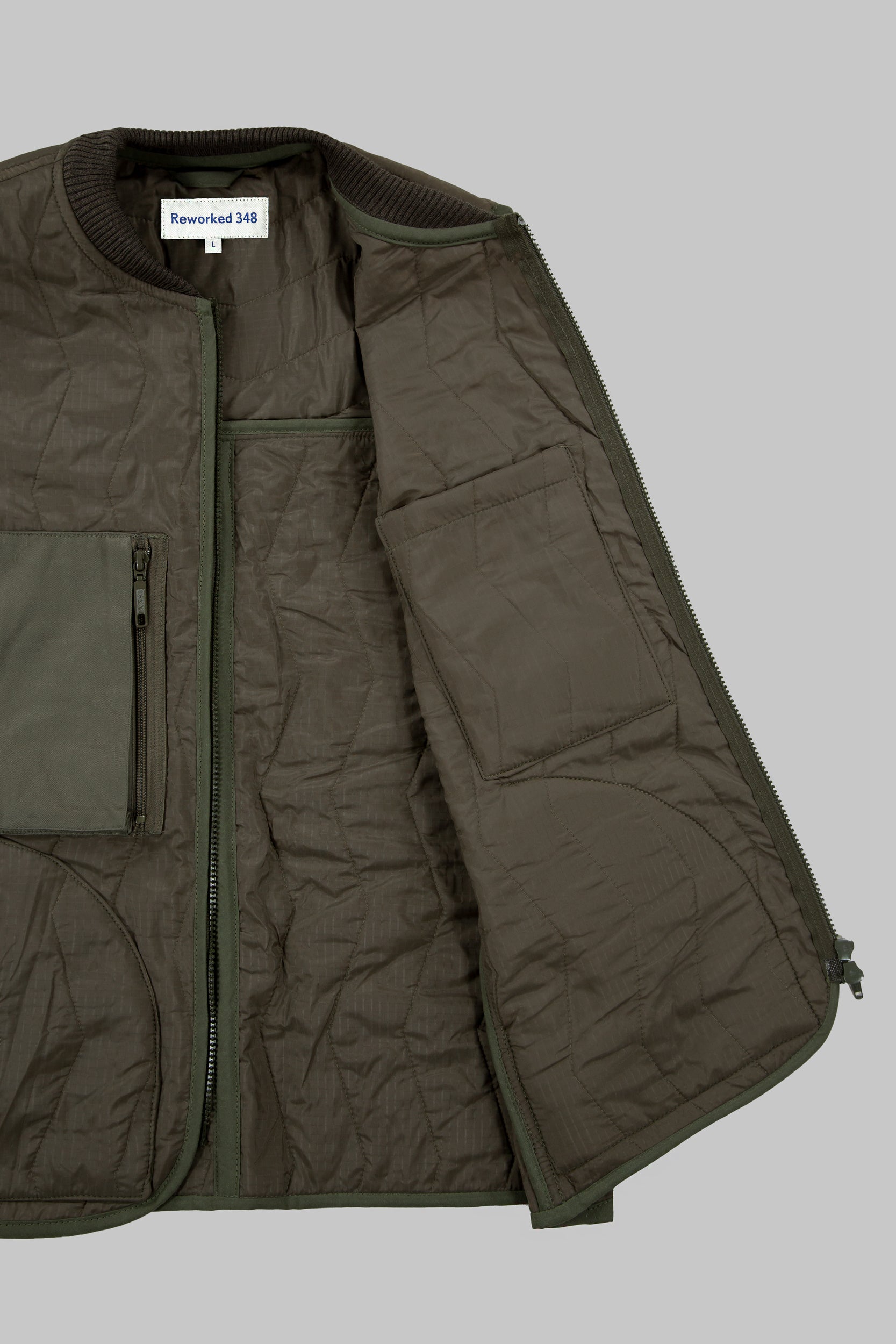 Tanker Panel High Neck Vest Khaki