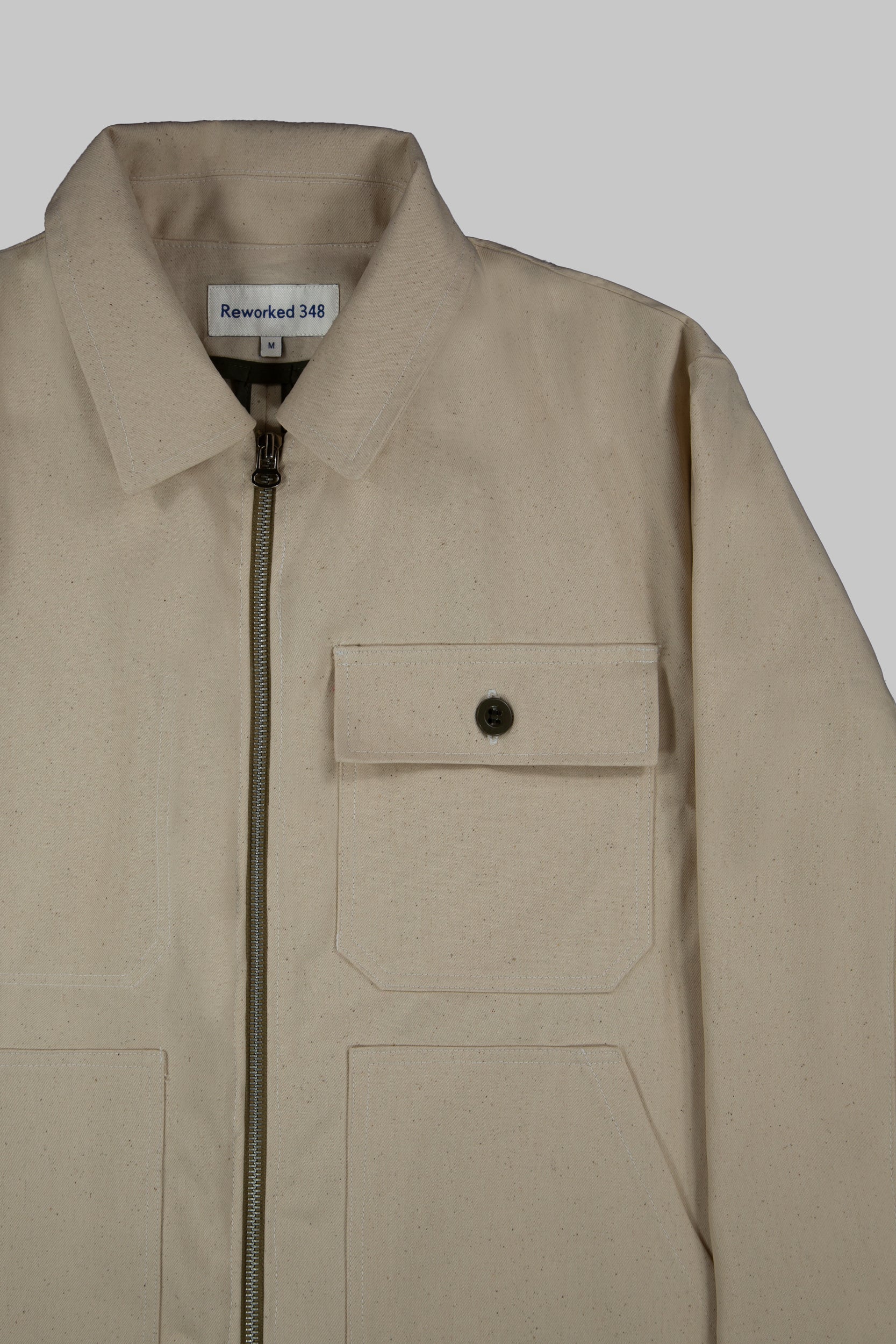 2x1 RH Twill Worker Zip Jacket Natural