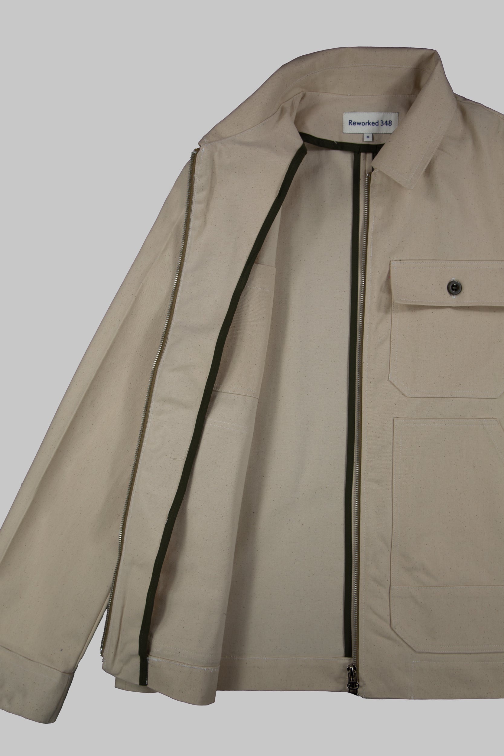 2x1 RH Twill Worker Zip Jacket Natural