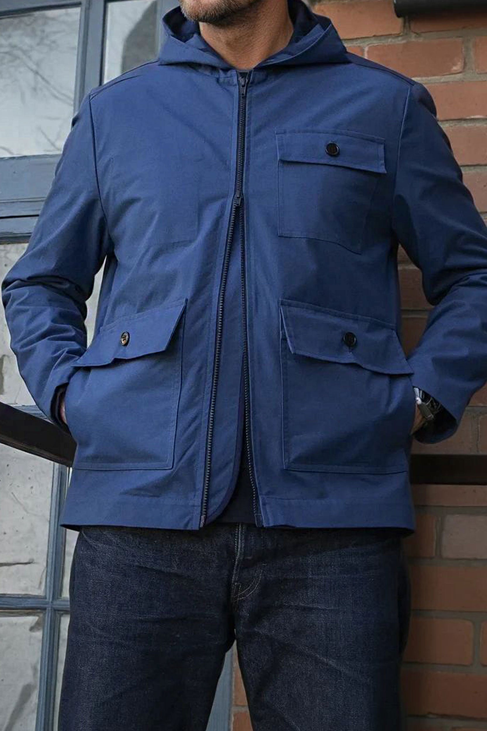 SP Hooded Tech Jacket Blue