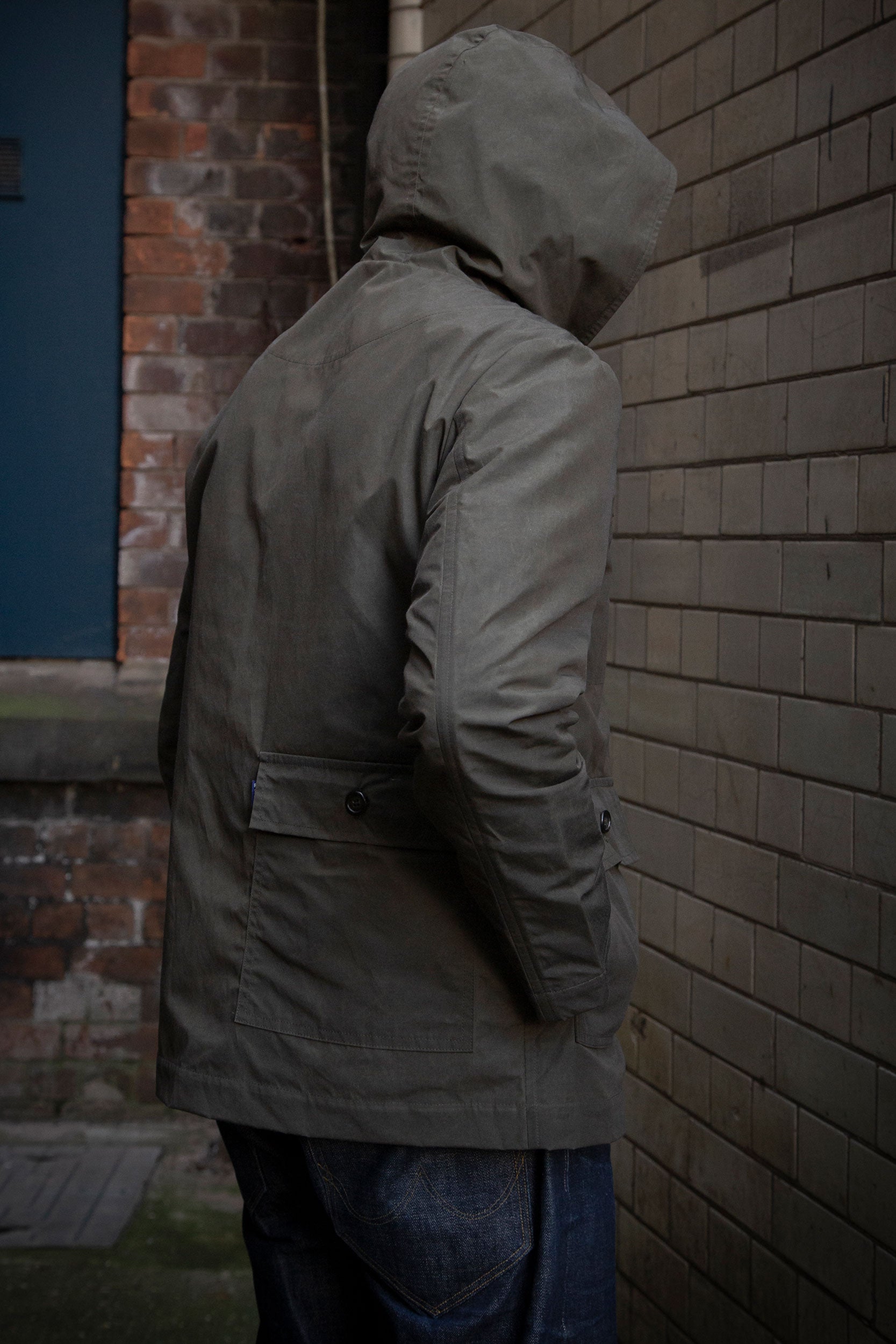SP Hooded Dry Wax Tech Jacket Khaki