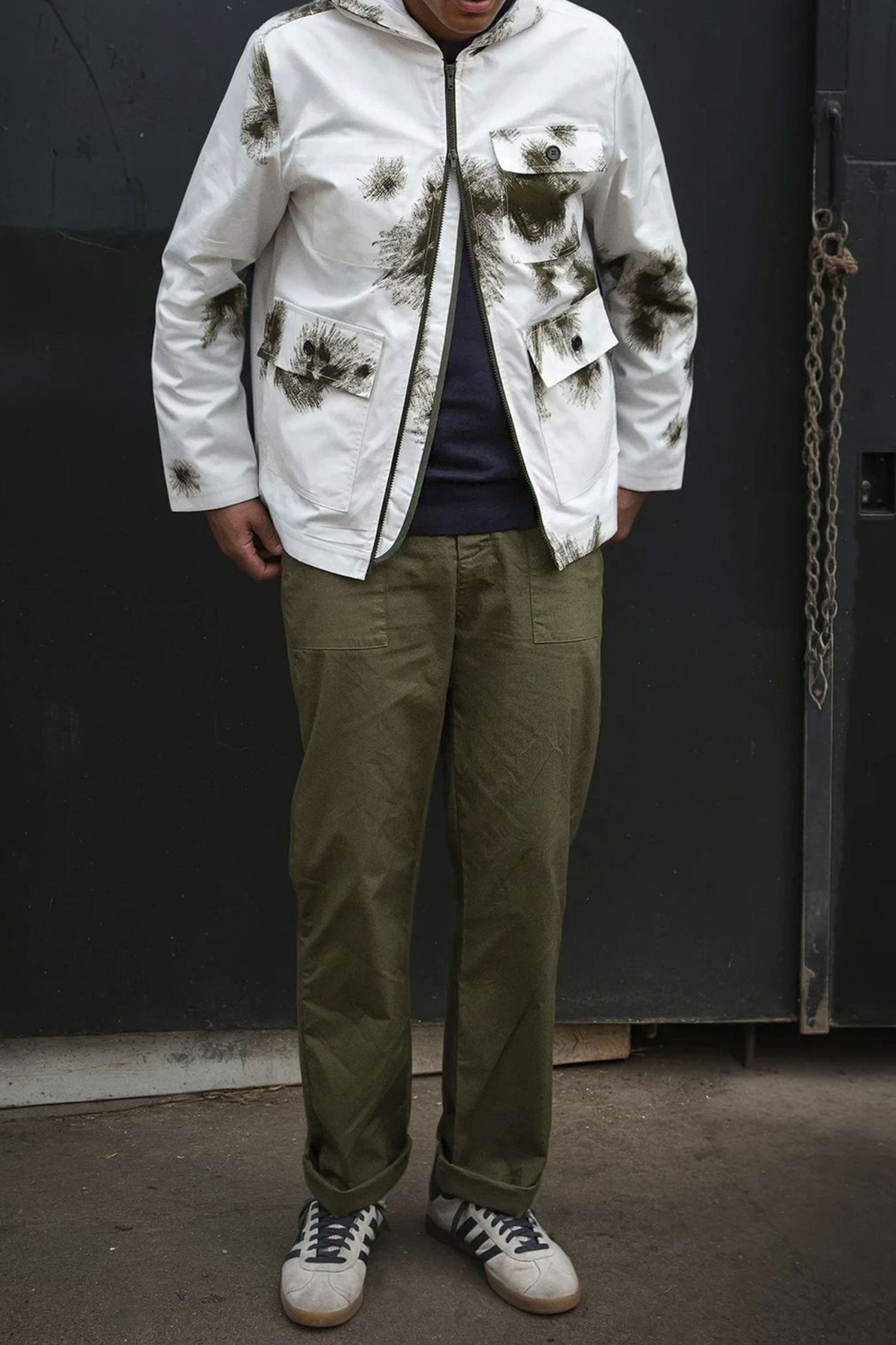 SP Hooded Snow Camo Tech Jacket White