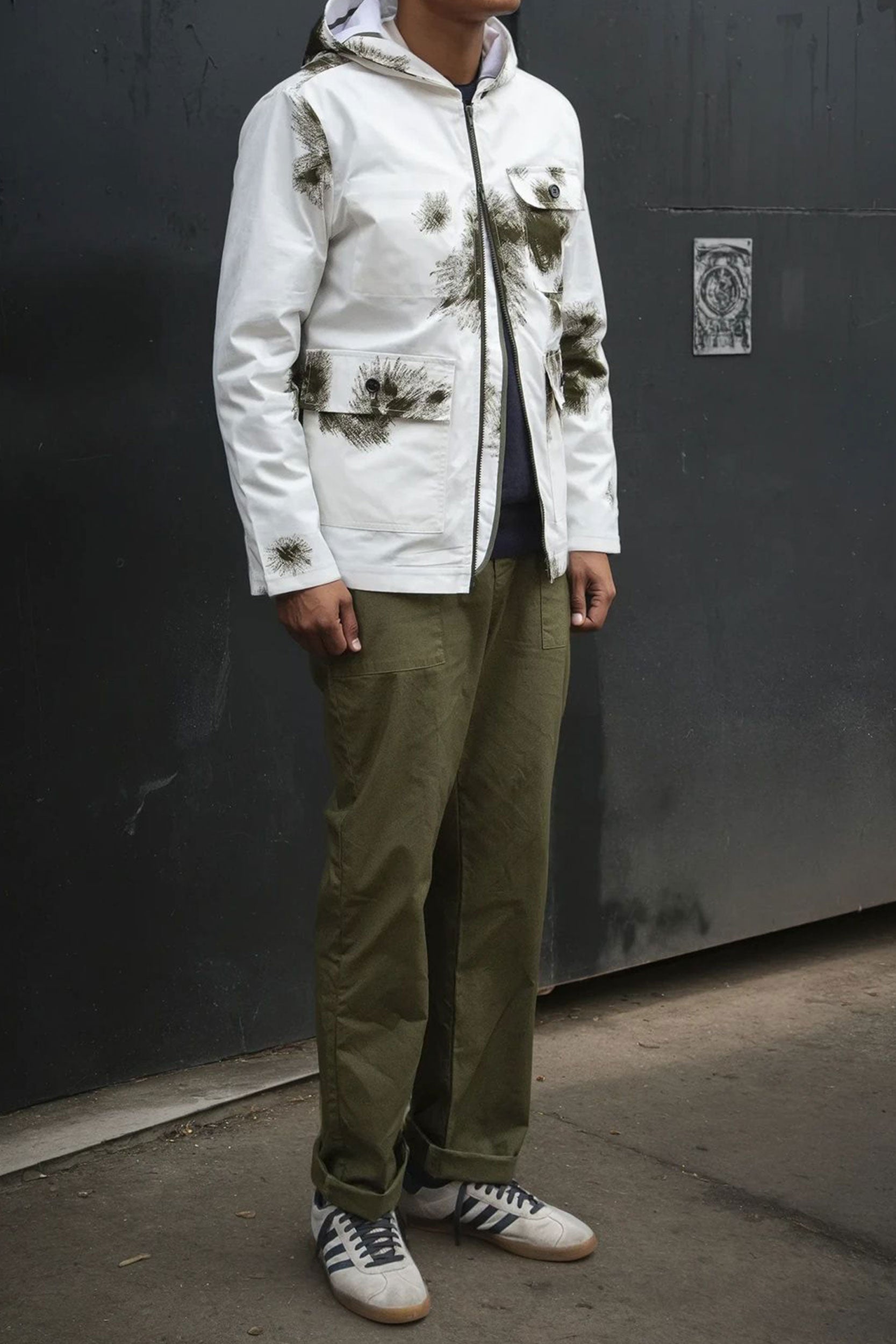 SP Hooded Snow Camo Tech Jacket White