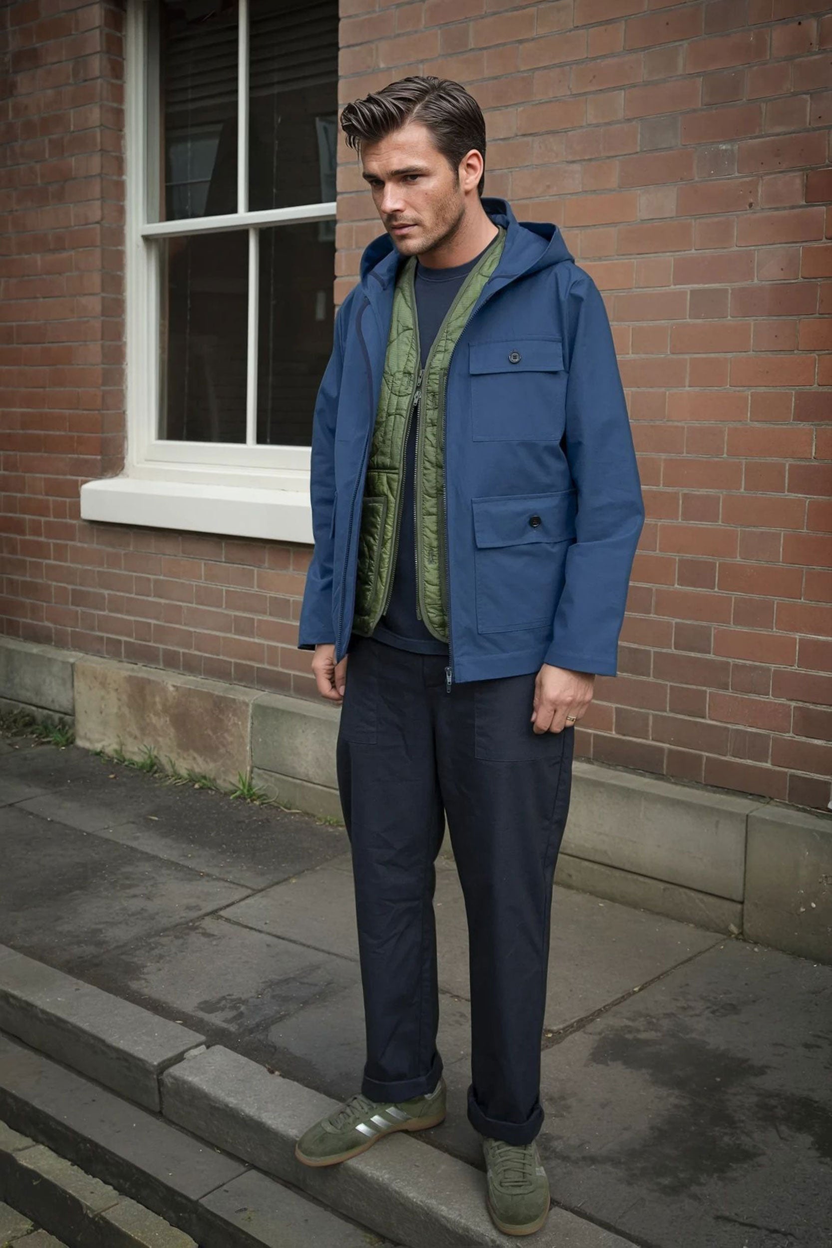 SP Hooded Tech Jacket Blue