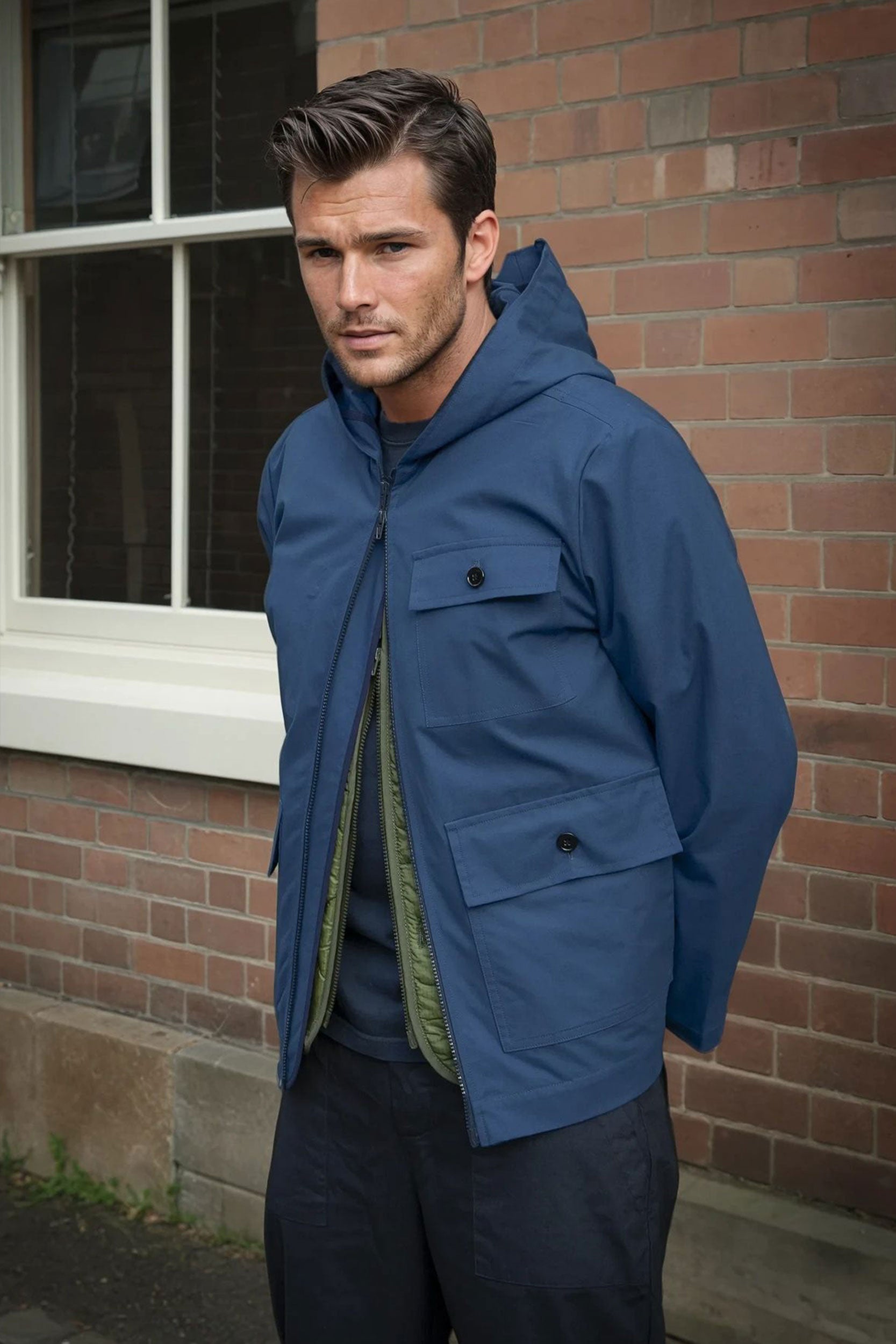 SP Hooded Tech Jacket Blue
