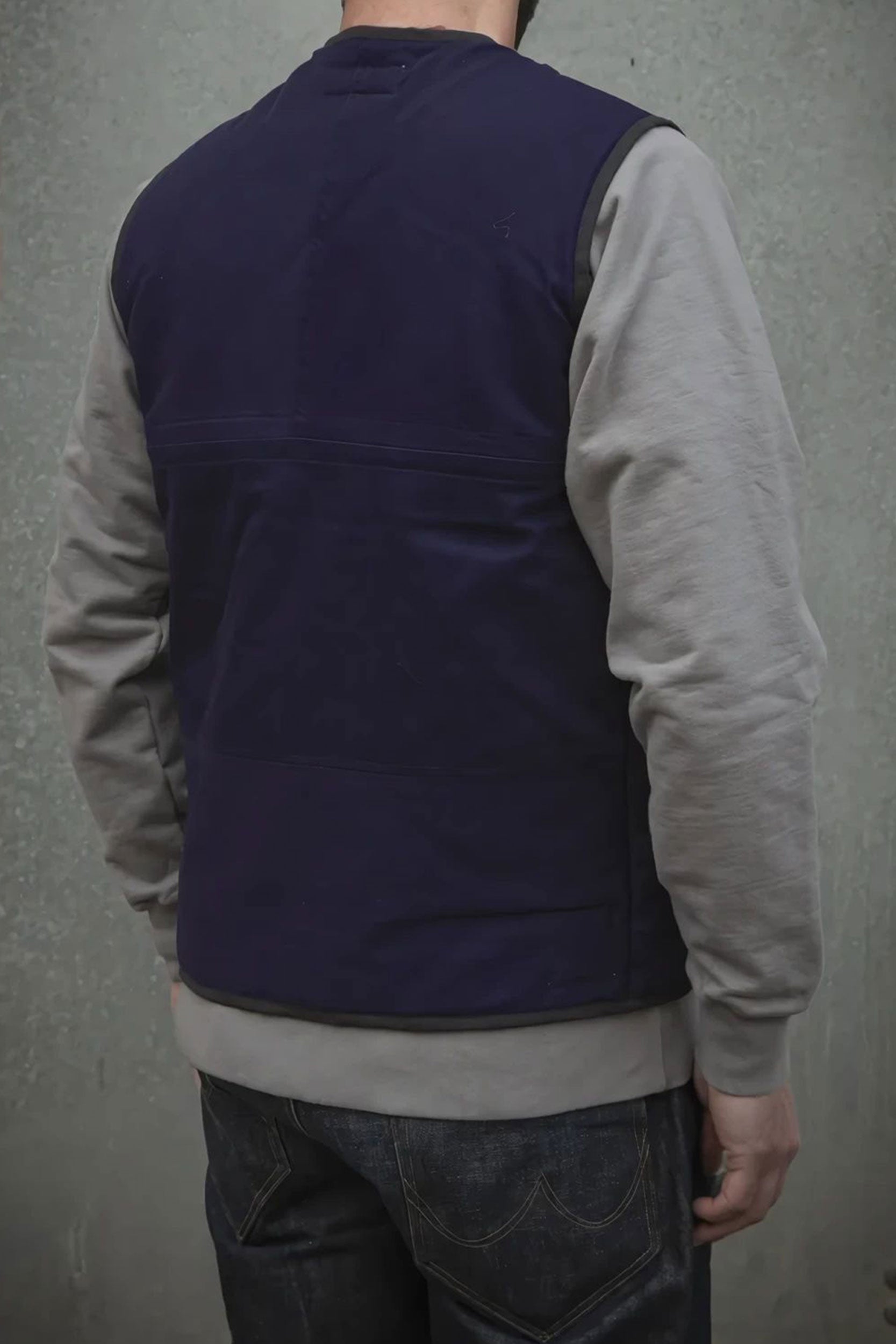 Herringbone Coverall V Vest Works Blue