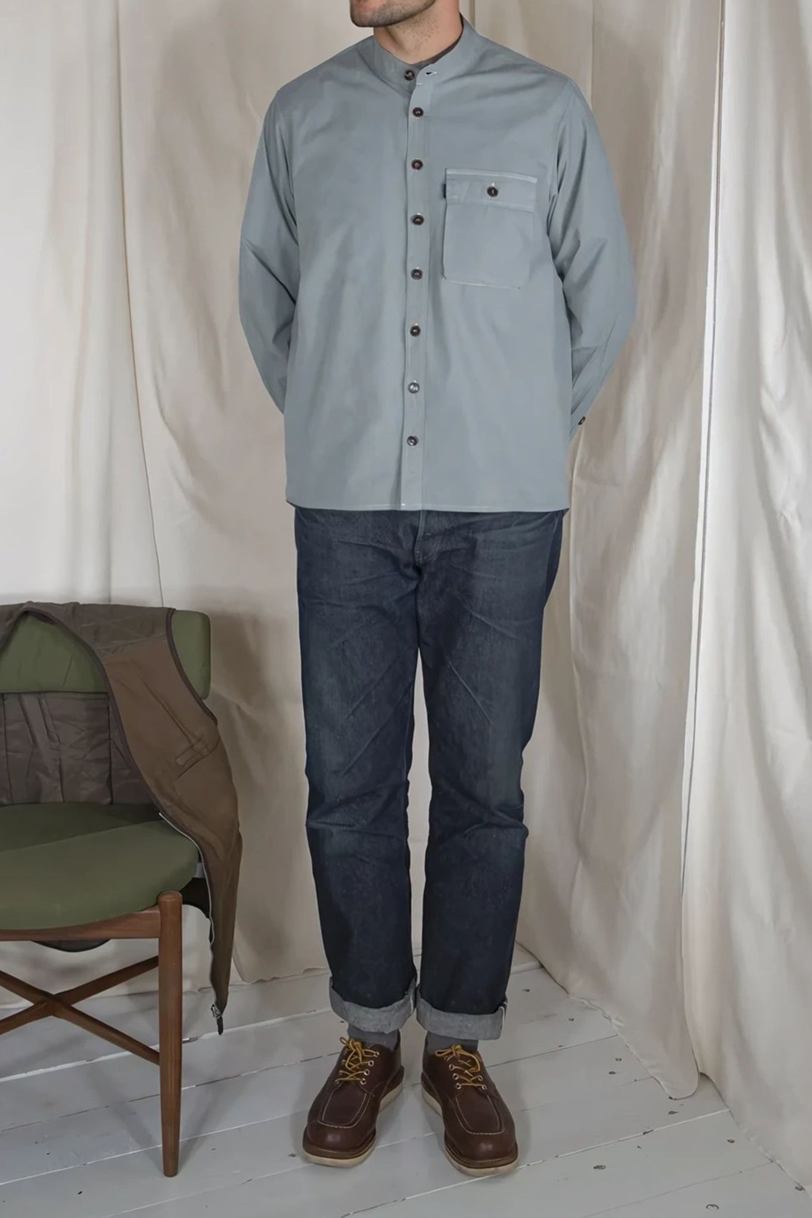 Poplin Nonno Shirt Pale Grey