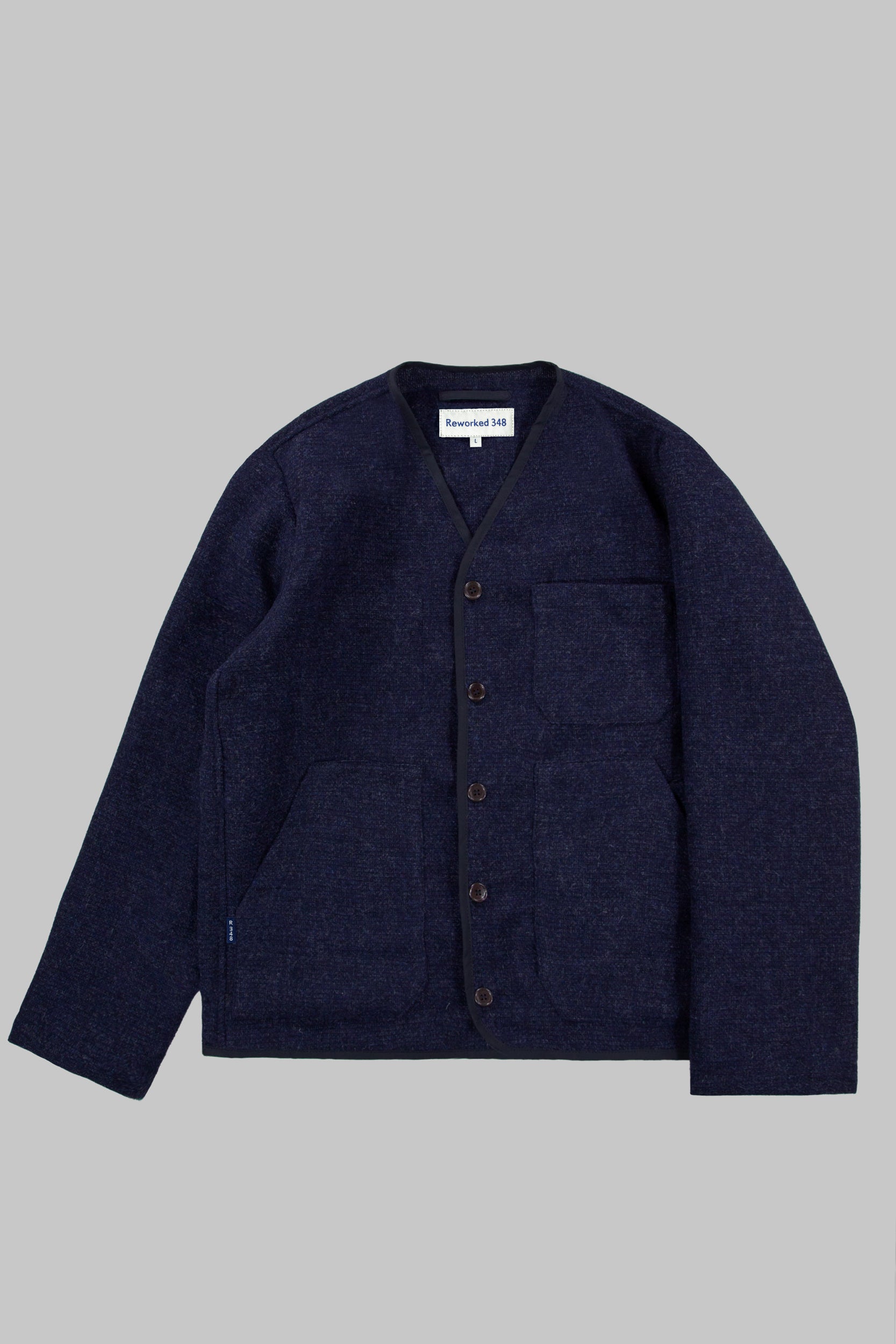CRD Wool Button Jacket Navy Blue