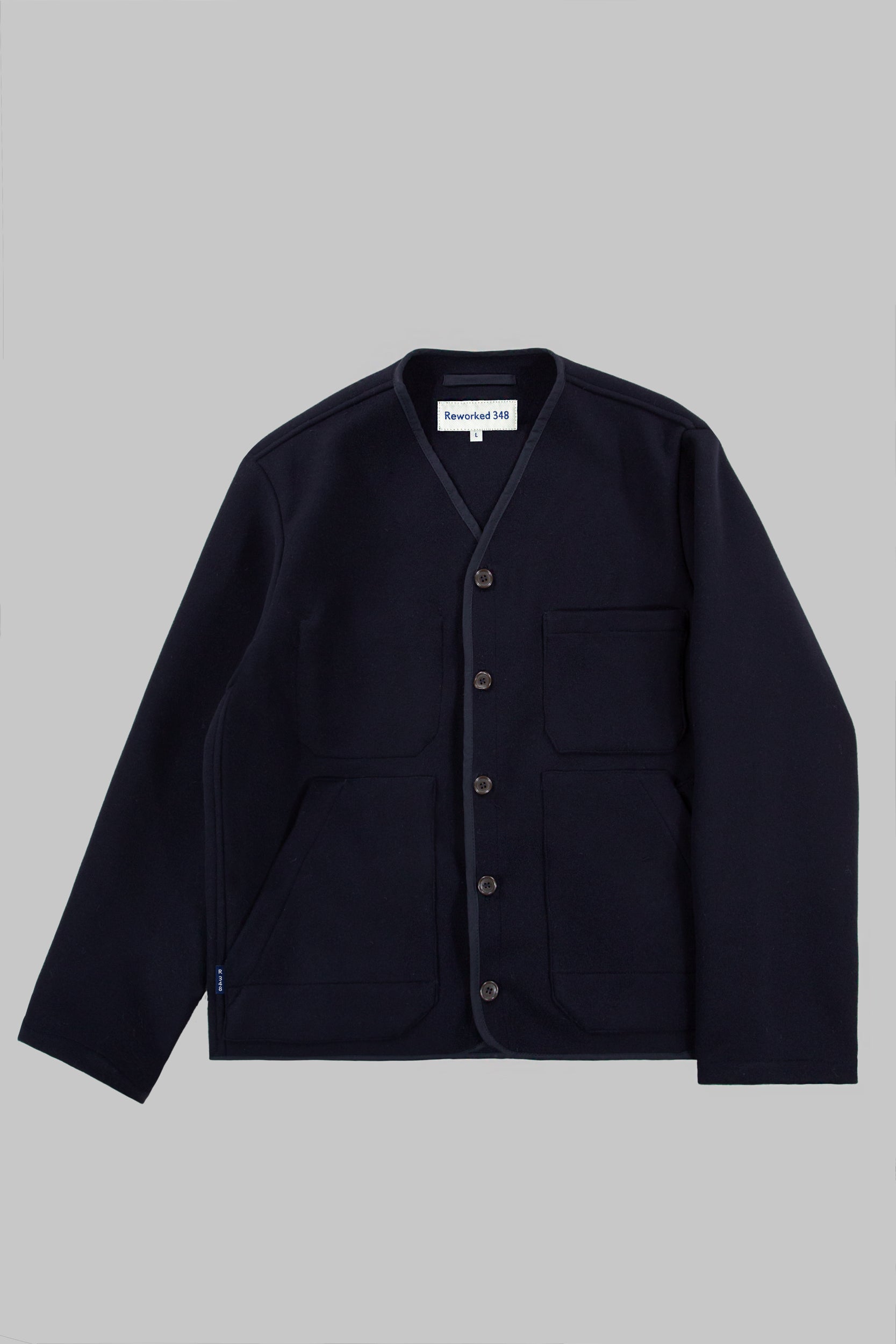 CRD Wool Button Jacket Darkest Navy Blue