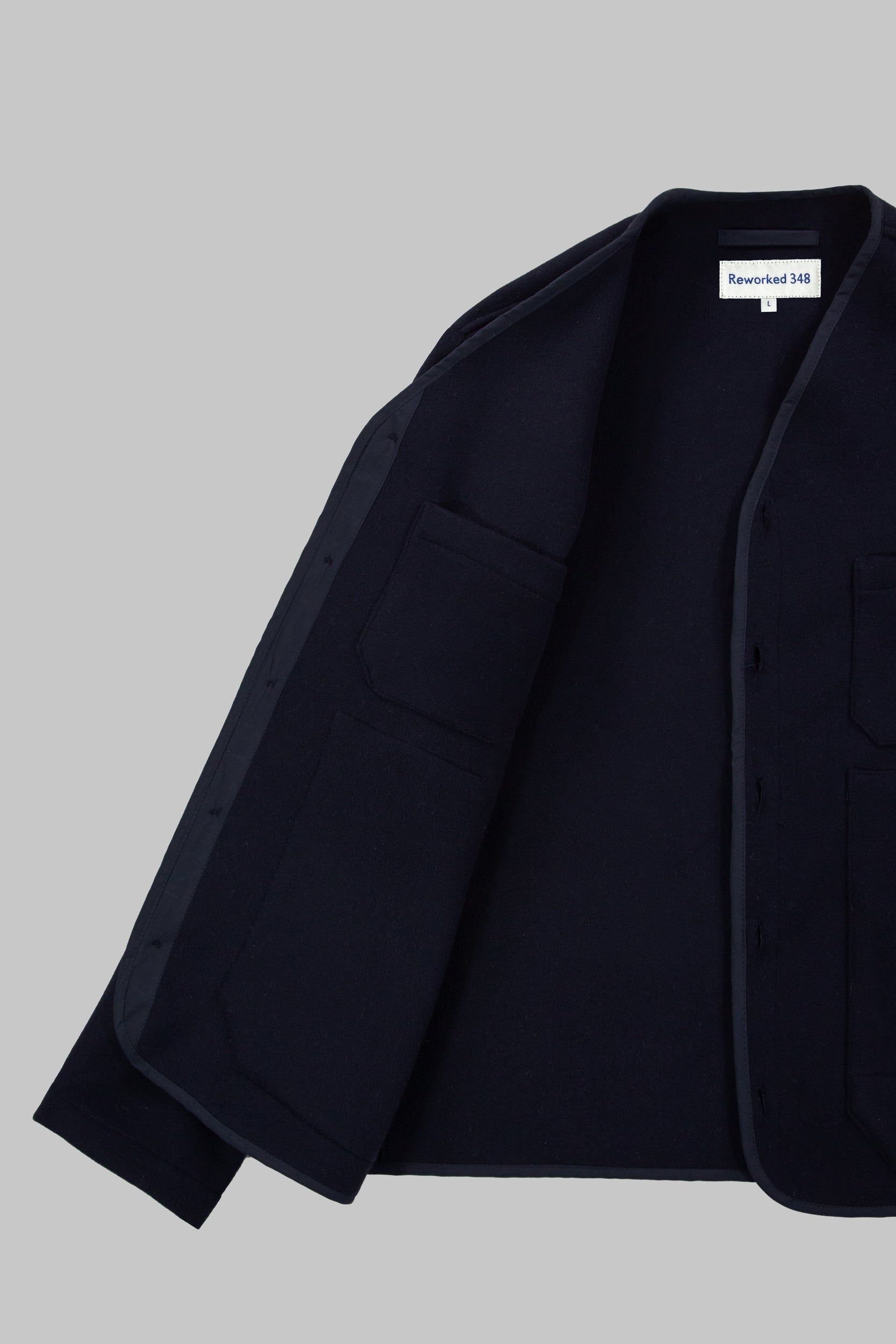 CRD Wool Button Jacket Darkest Navy Blue