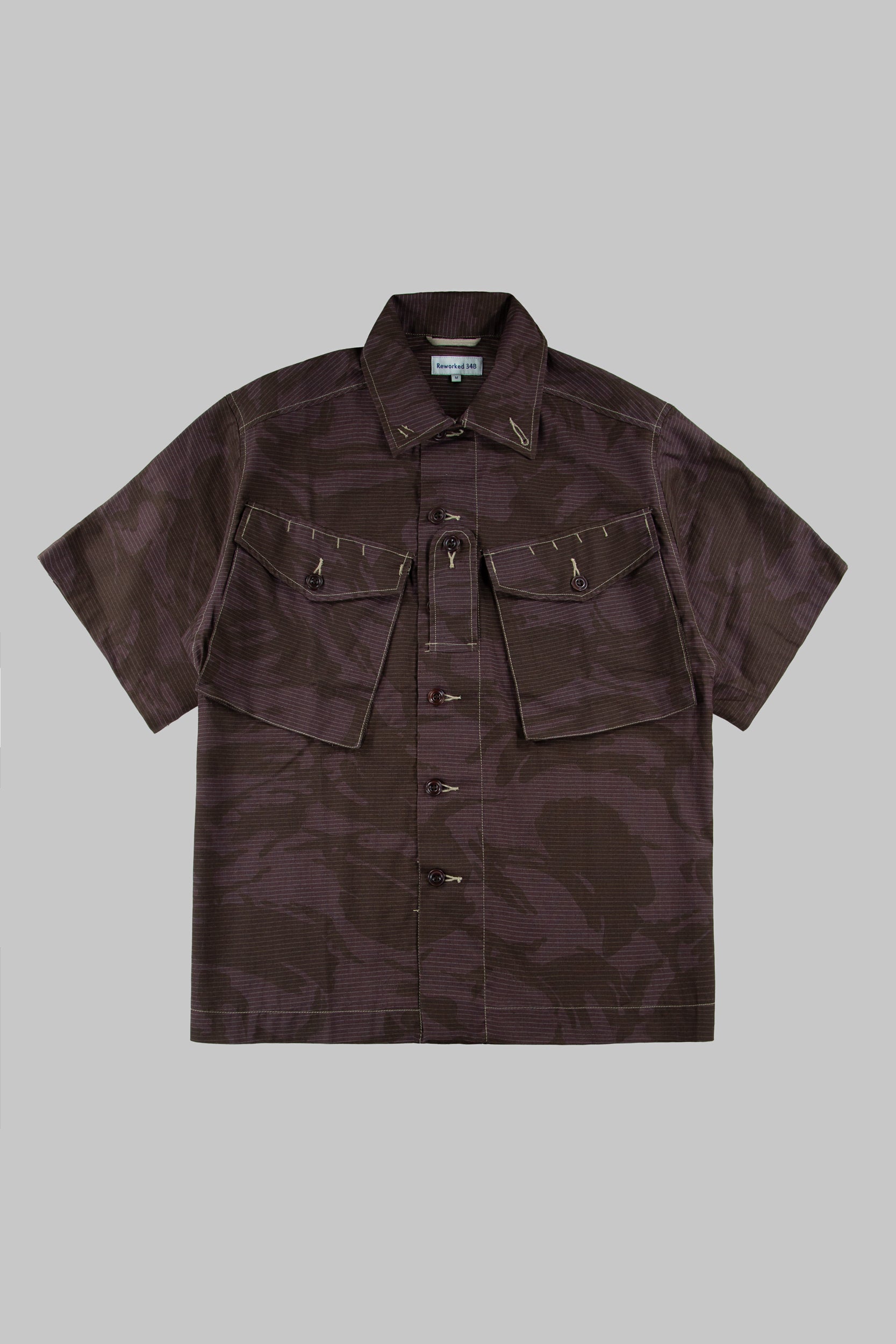 Short Sleeved Camo Shirt Deep Grape