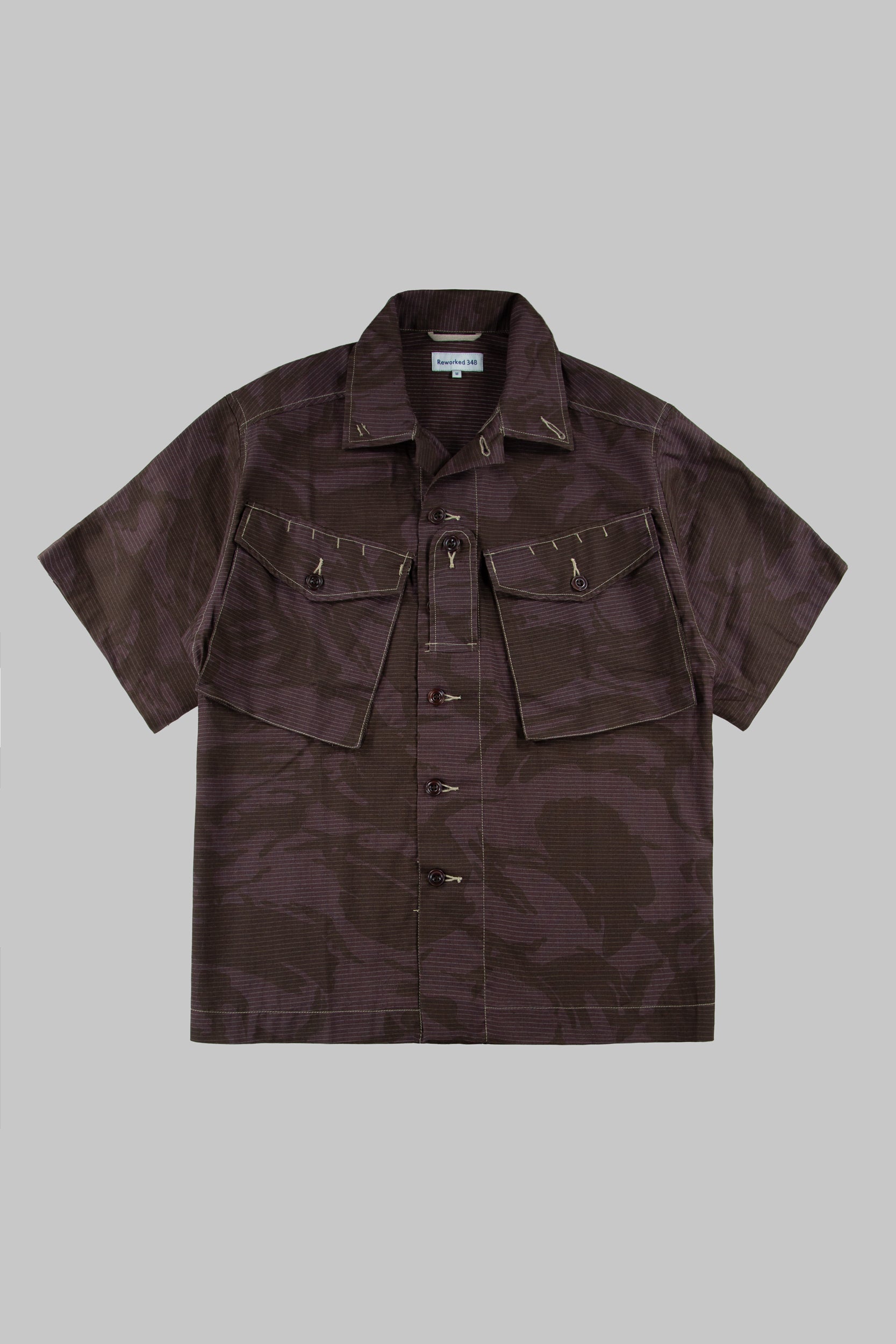 Short Sleeved Camo Shirt Deep Grape