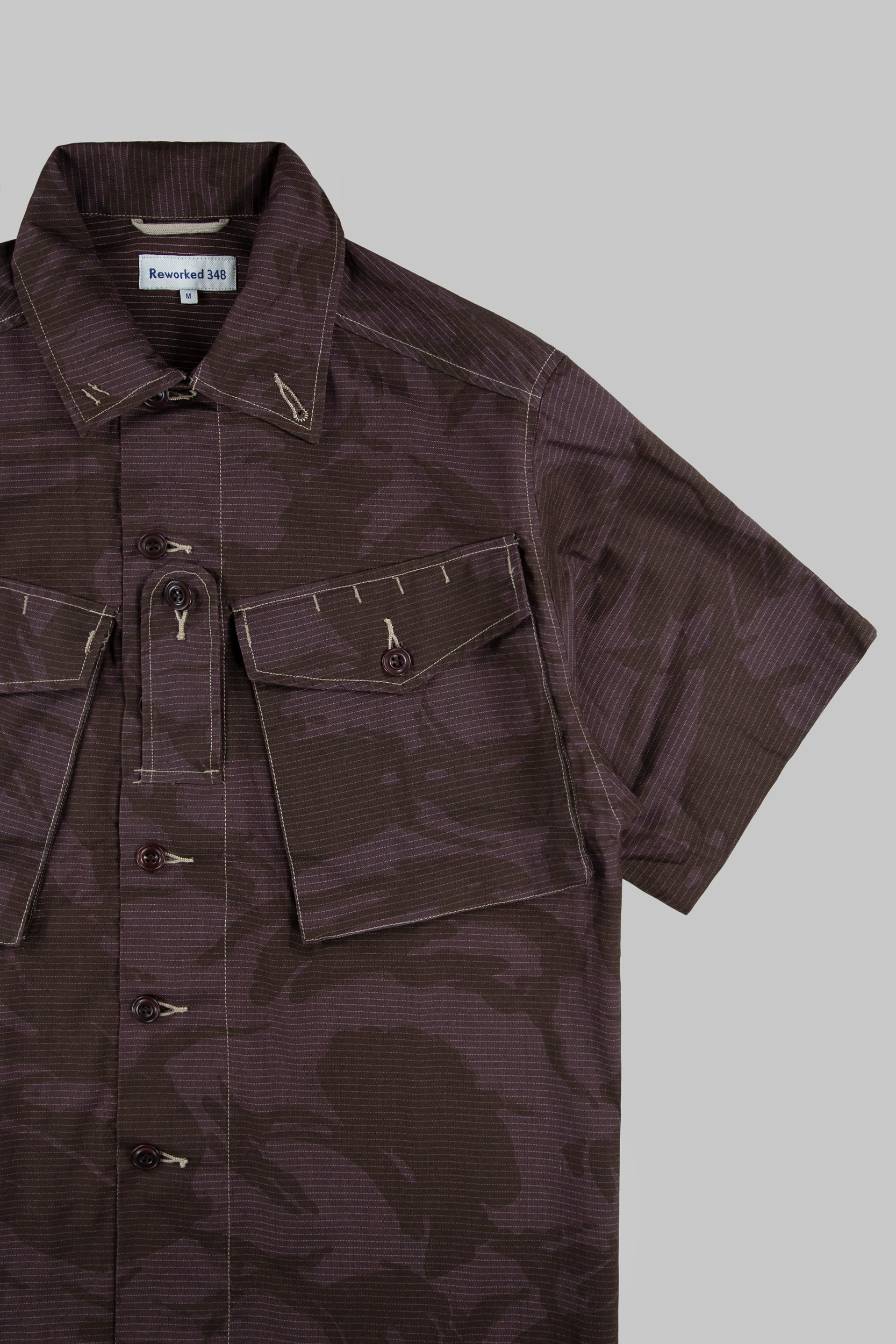 Short Sleeved Camo Shirt Deep Grape