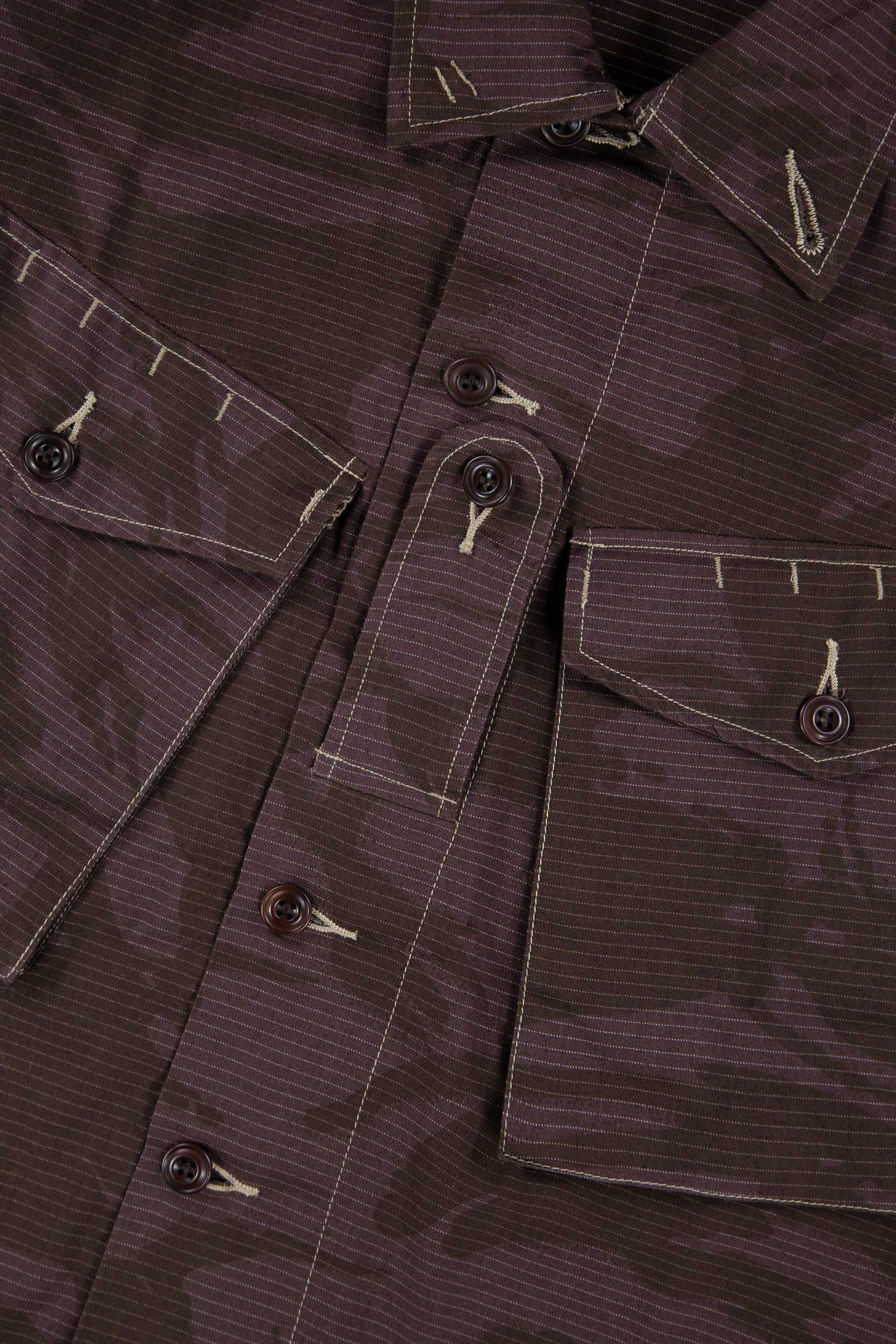 Short Sleeved Camo Shirt Deep Grape
