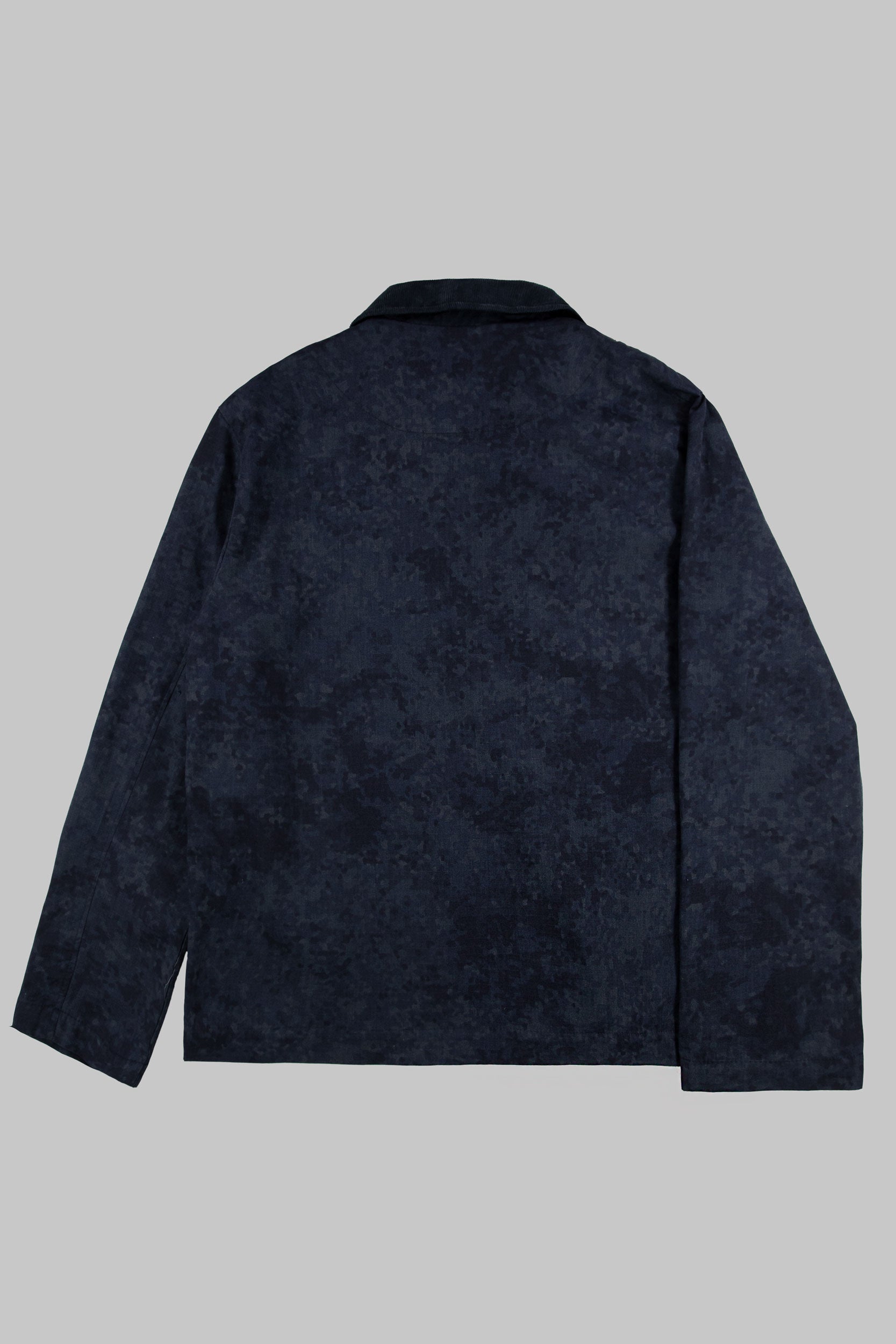 Rip-Stop Digital Camo Cord Collar Jacket Dark Blue