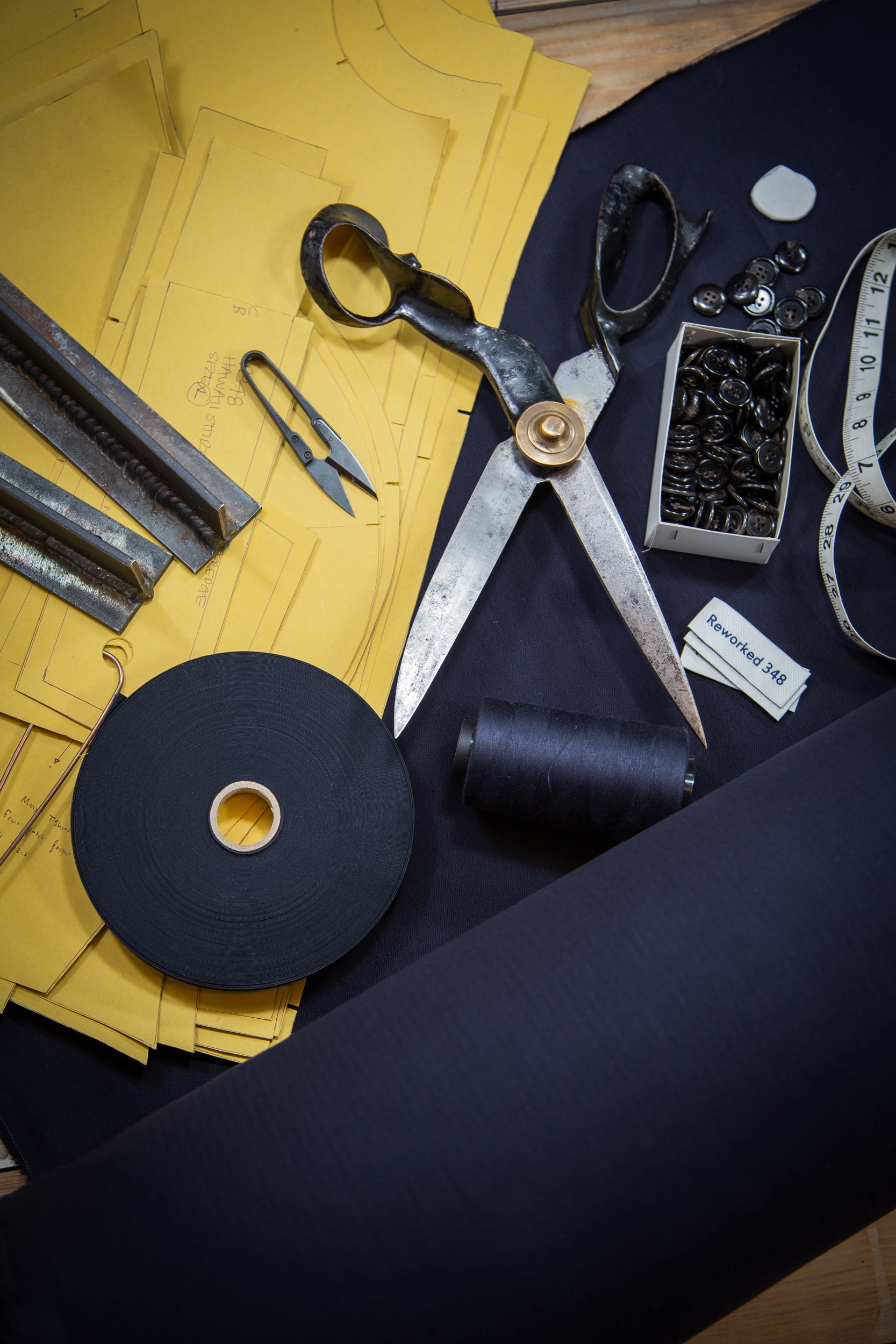 Mills Herringbone Overshirt Darkest Navy