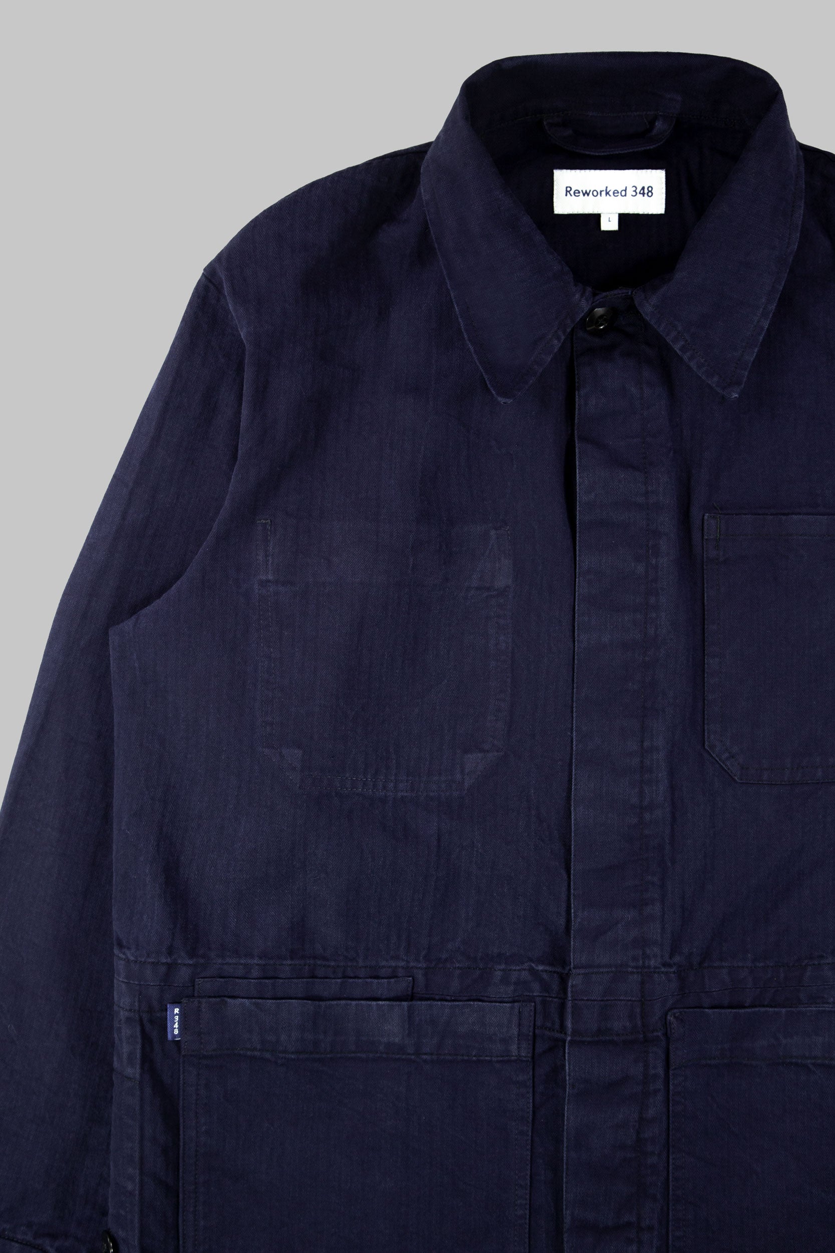 Herringbone Coverall Jacket Works Blue