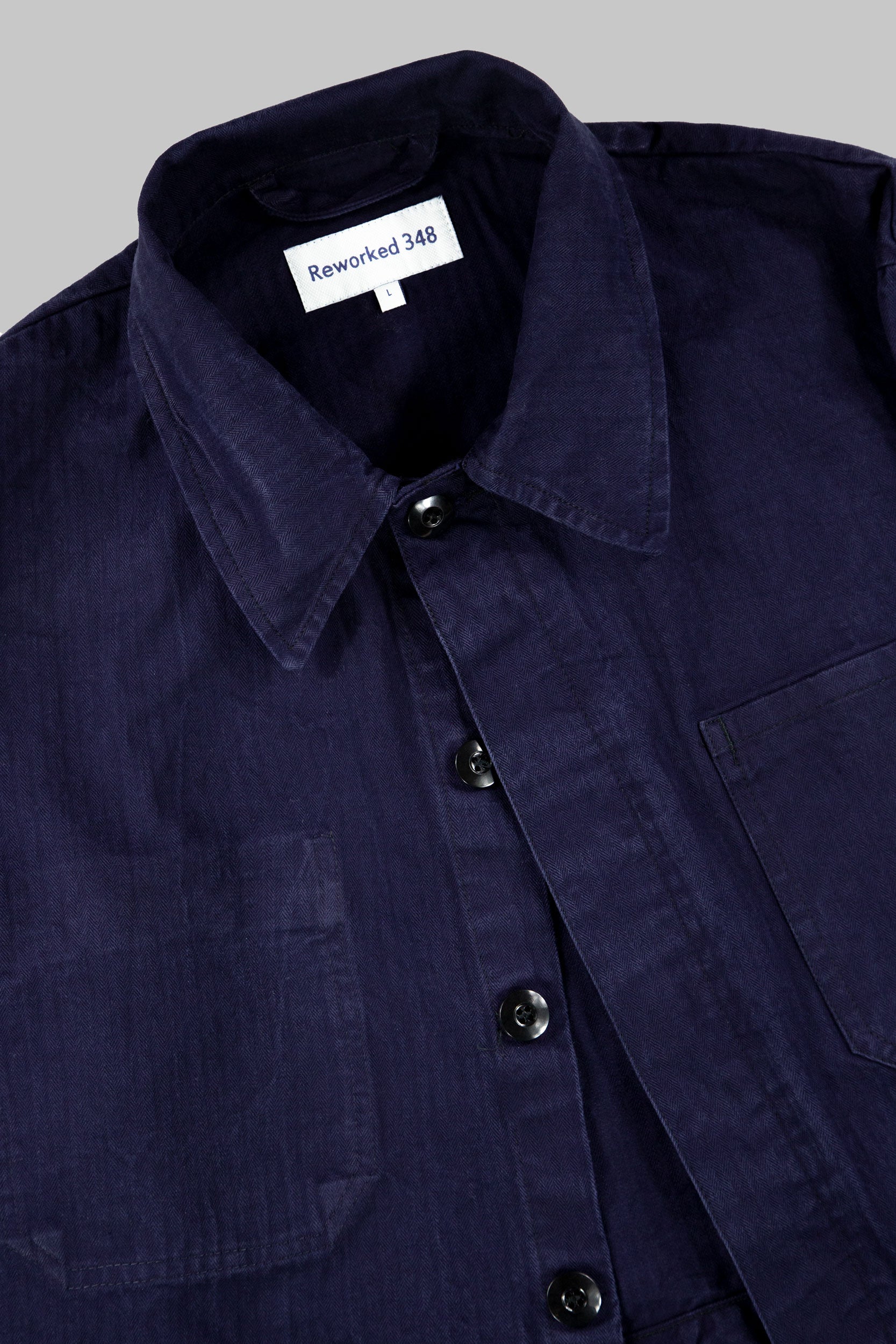 Herringbone Coverall Jacket Works Blue