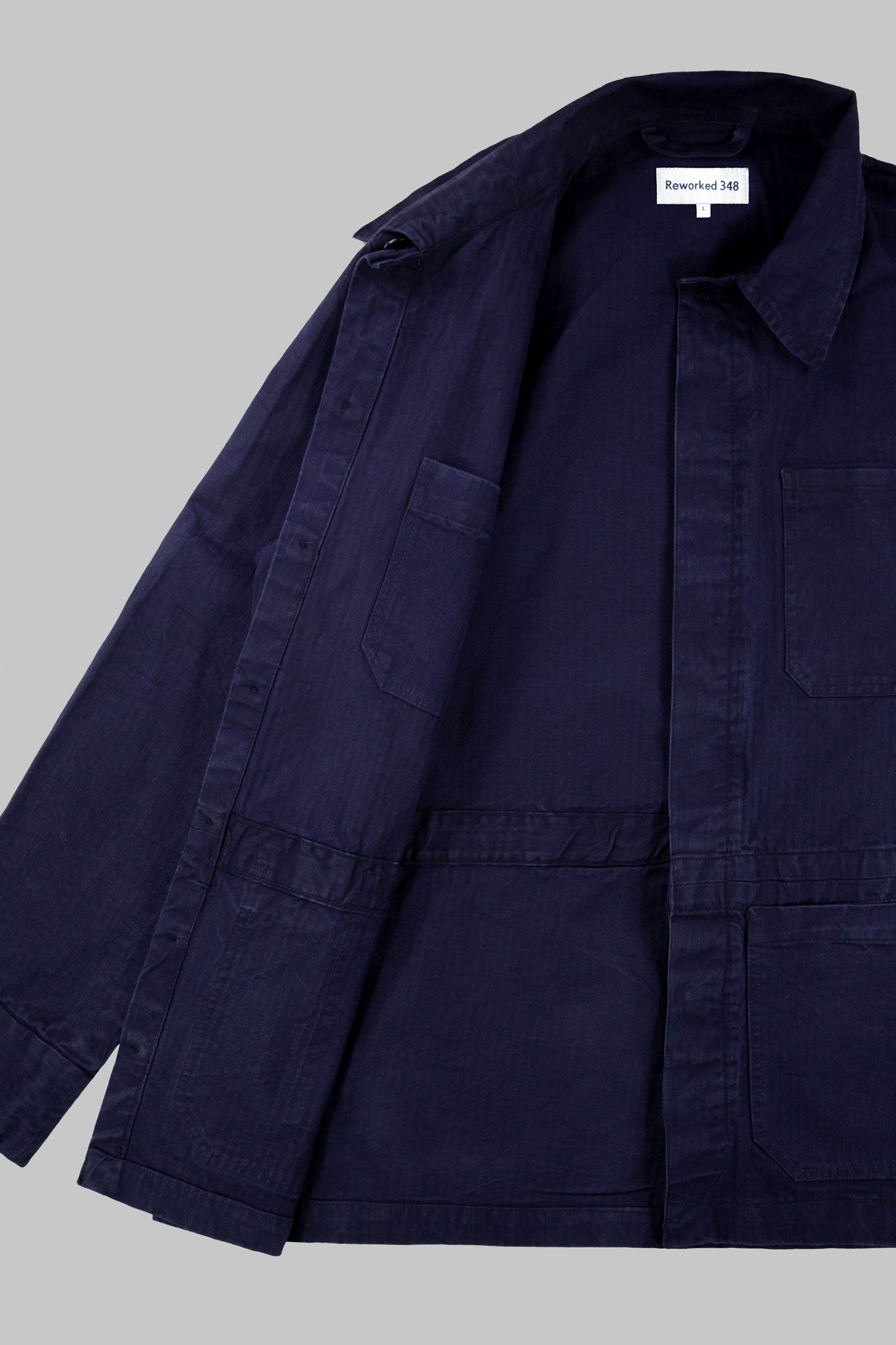 Herringbone Coverall Jacket Works Blue