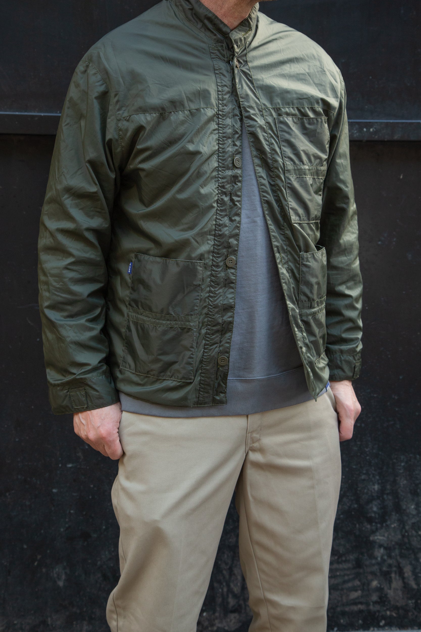 Wingman Reversible Track Jacket Grey Khaki