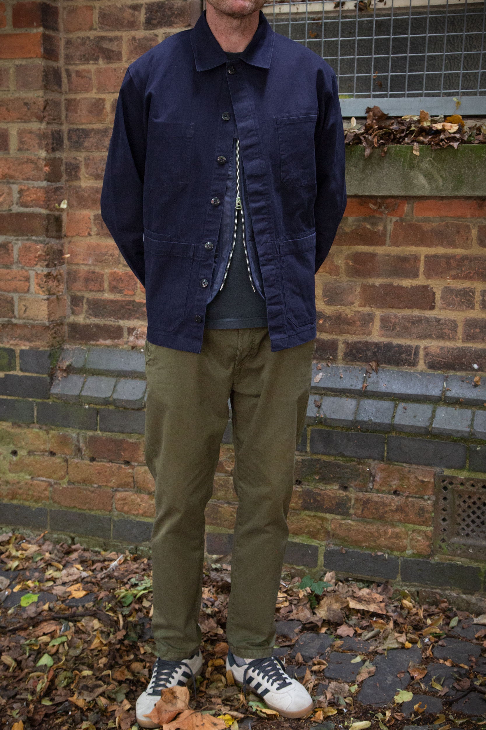 Herringbone Coverall Jacket Works Blue