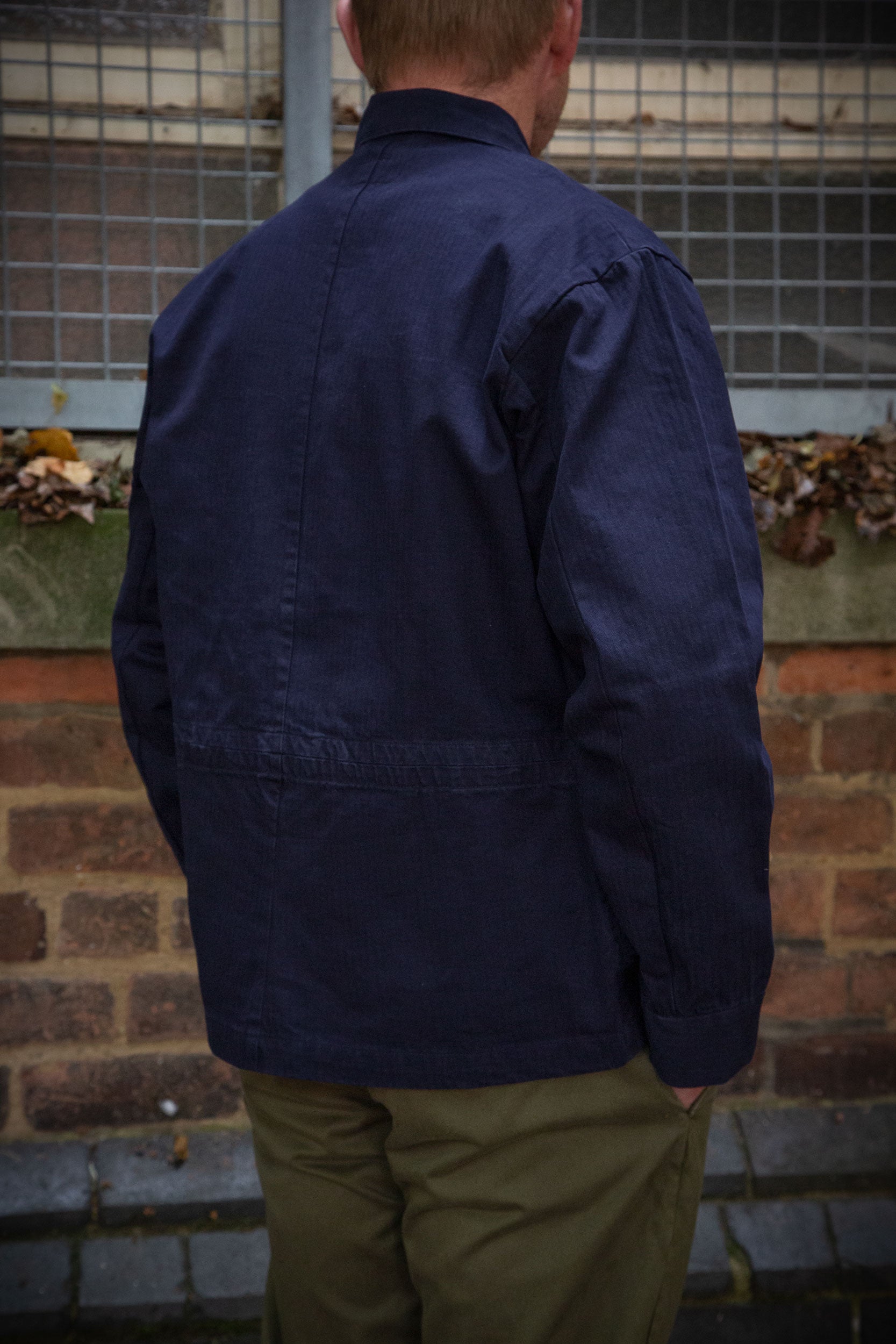 Herringbone Coverall Jacket Works Blue