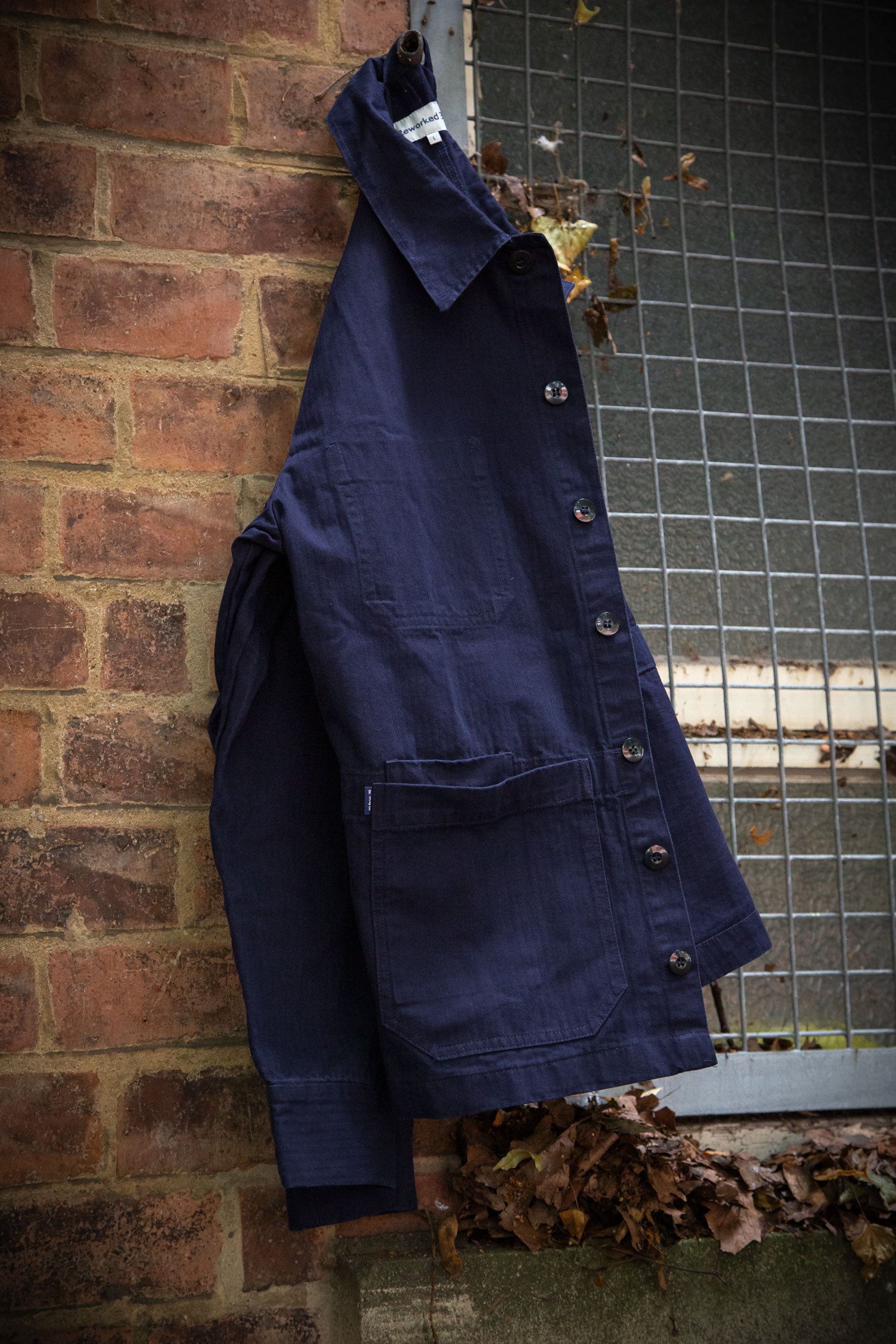 Herringbone Coverall Jacket Works Blue