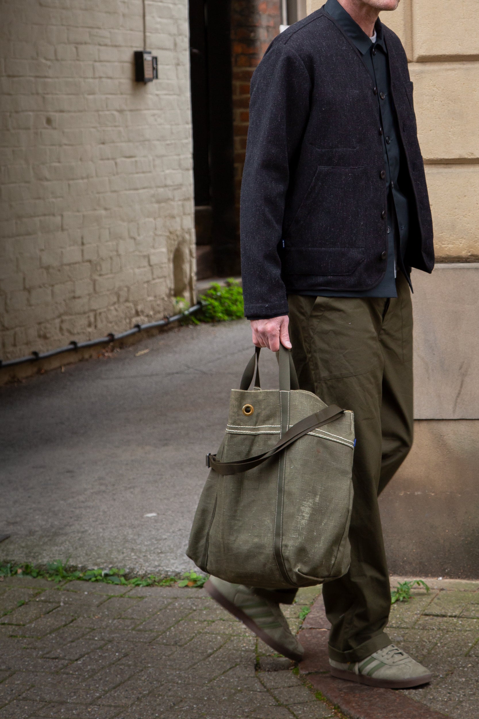 CRD Wool Button Jacket Charcoal